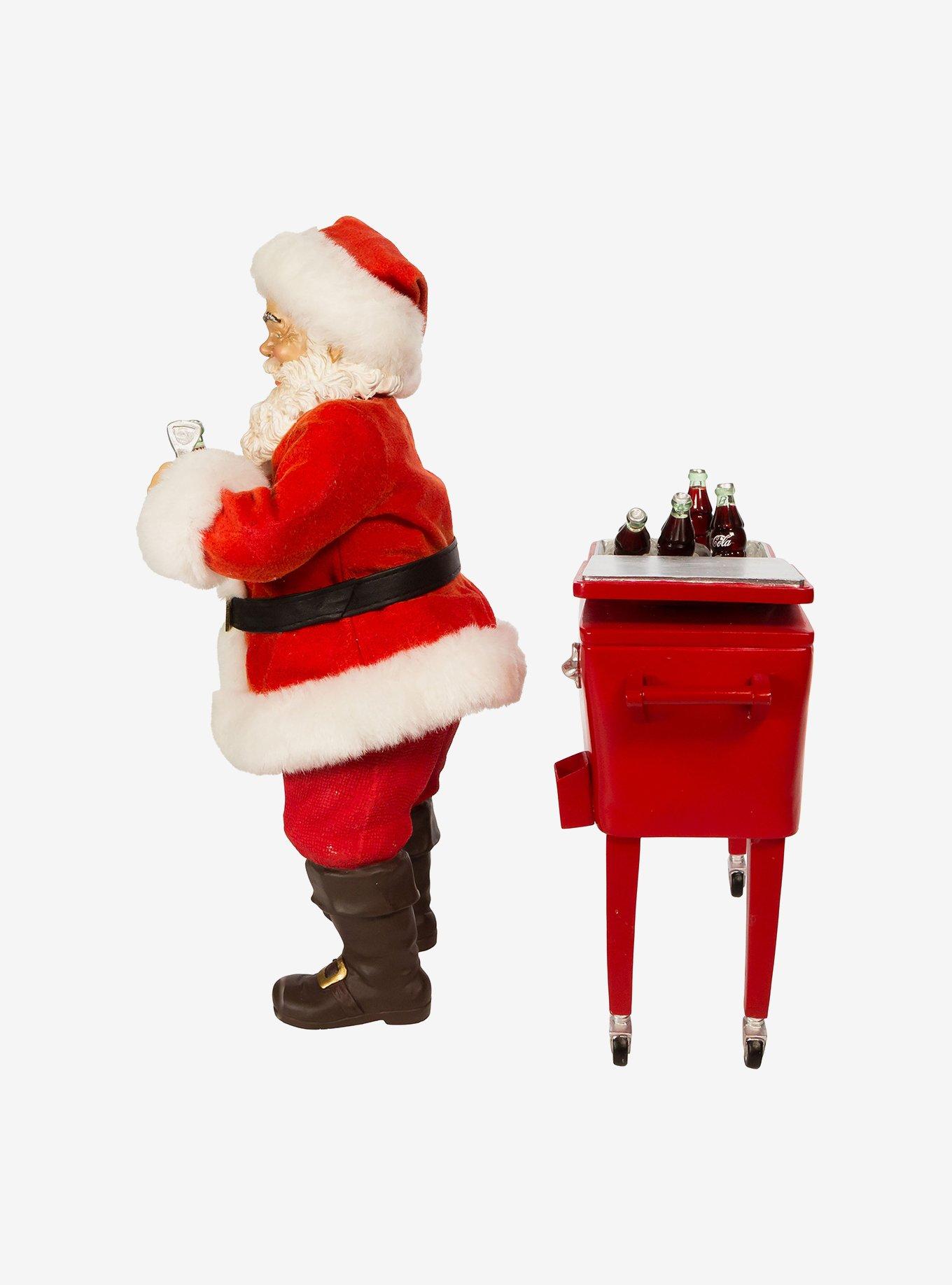 Kurt Adler Coke Santa with Table Cooler Figure, , alternate
