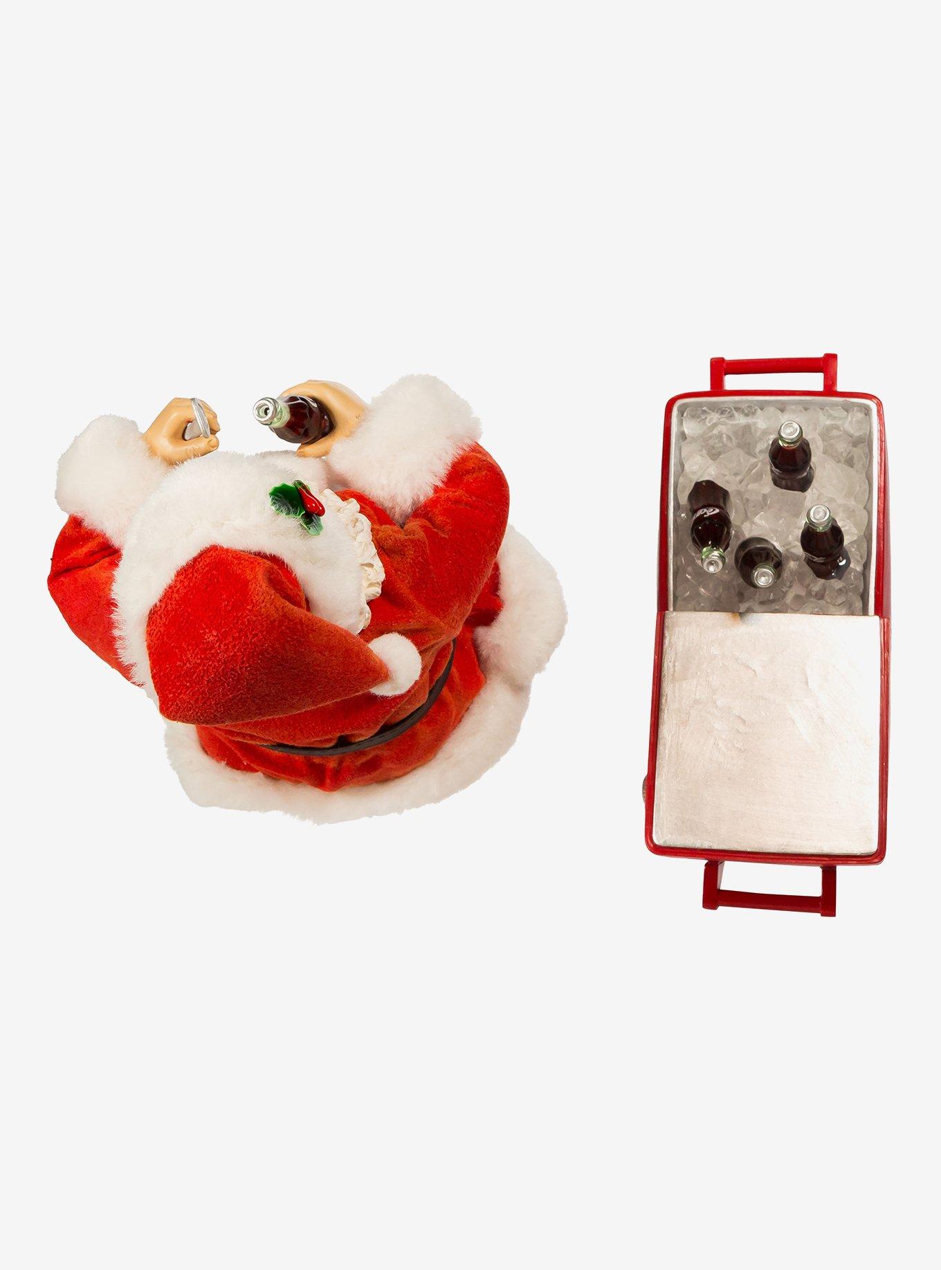 Kurt Adler Coke Santa with Table Cooler Figure, , alternate