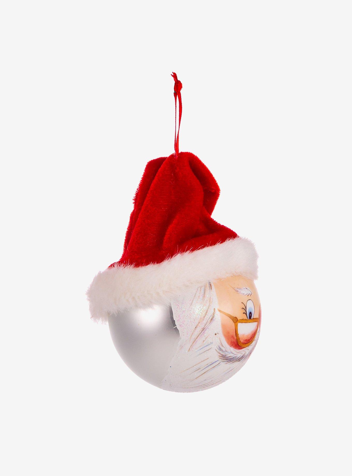 Kurt Adler Glass Painted Santa Face Ball Ornament, , hi-res