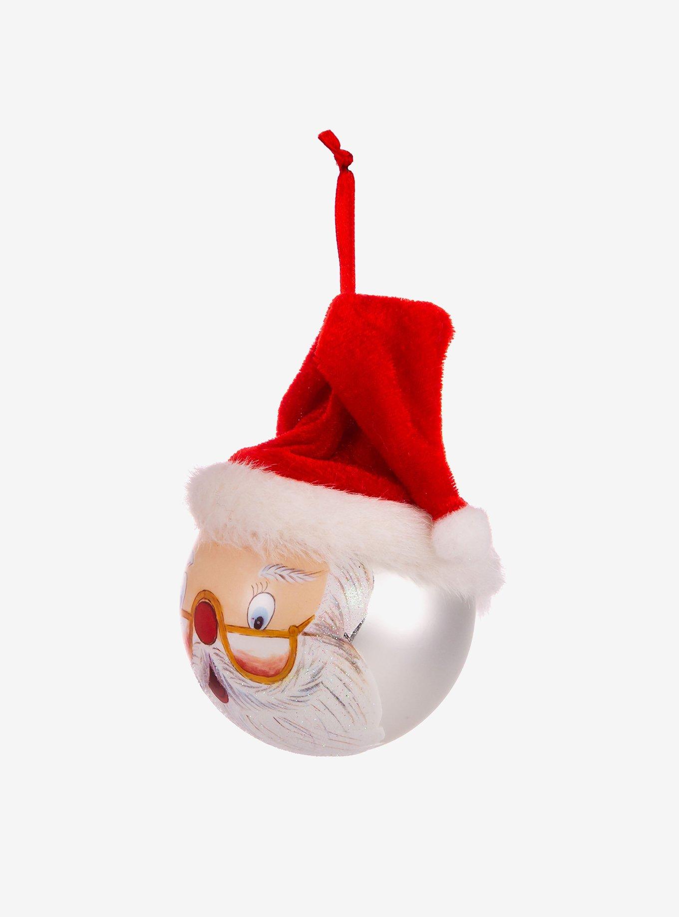 Kurt Adler Glass Painted Santa Face Ball Ornament, , alternate