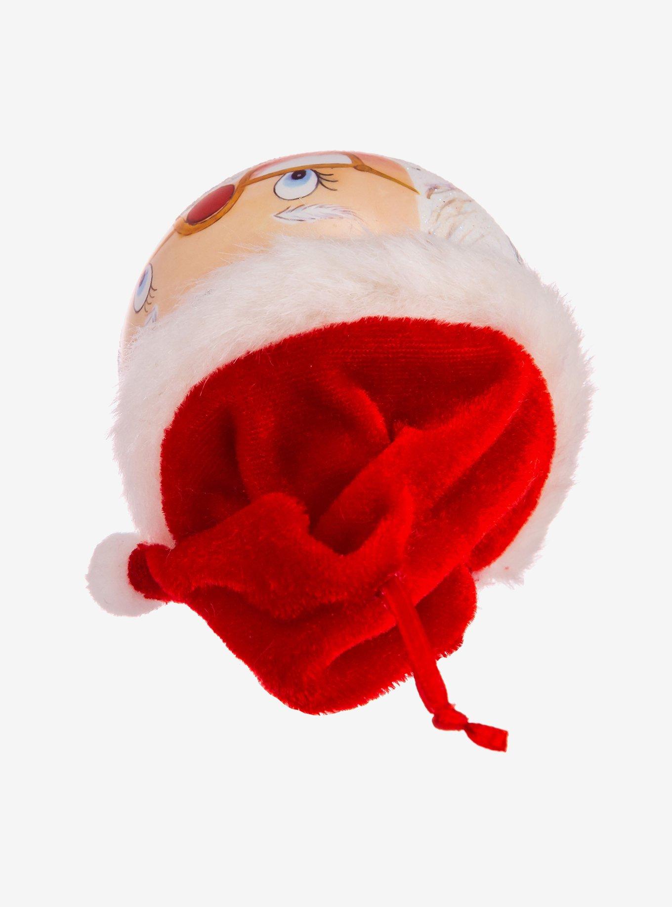 Kurt Adler Glass Painted Santa Face Ball Ornament, , alternate