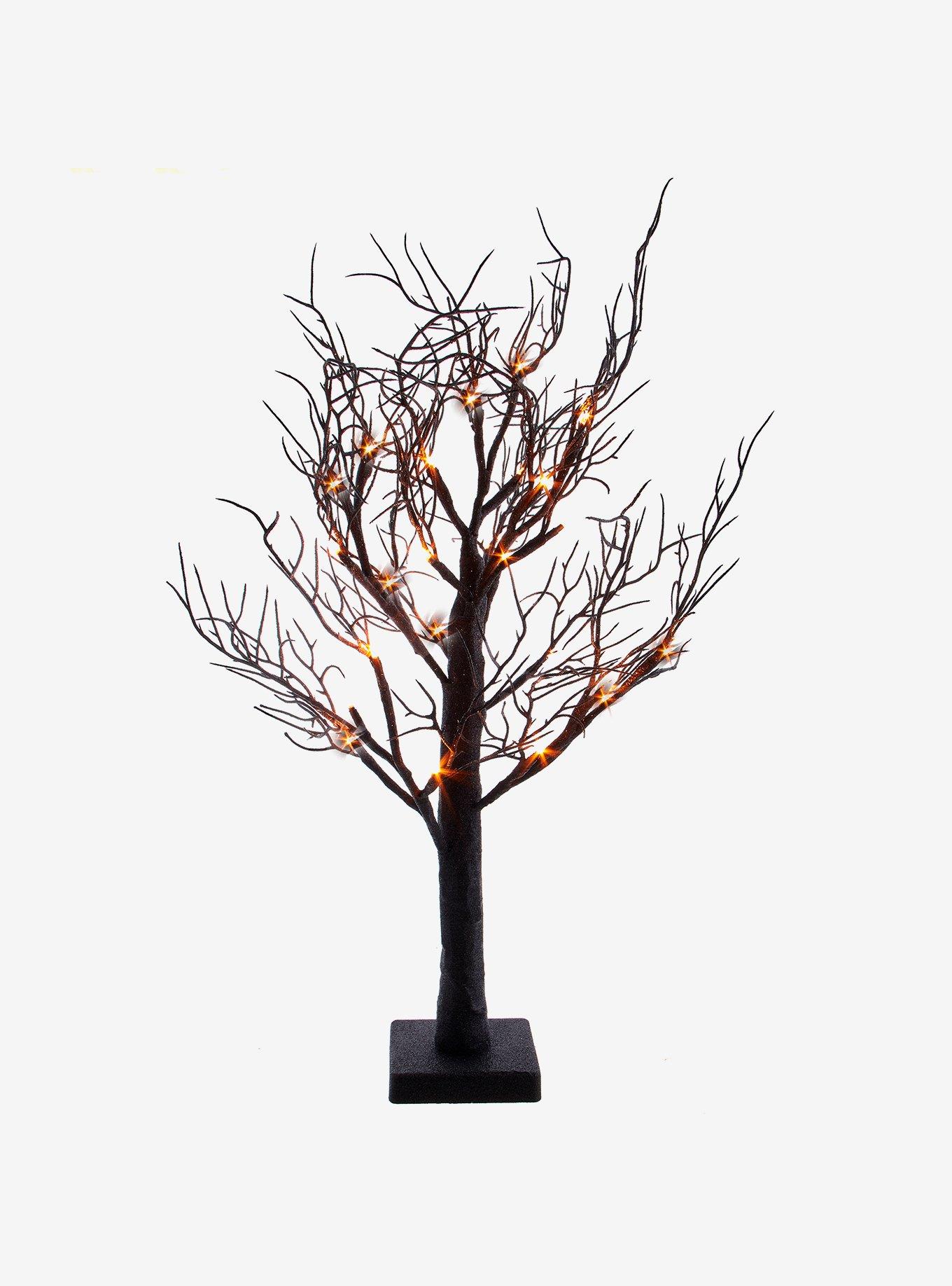 Kurt Adler Orange LED Black Glitter Tree Lamp, , alternate