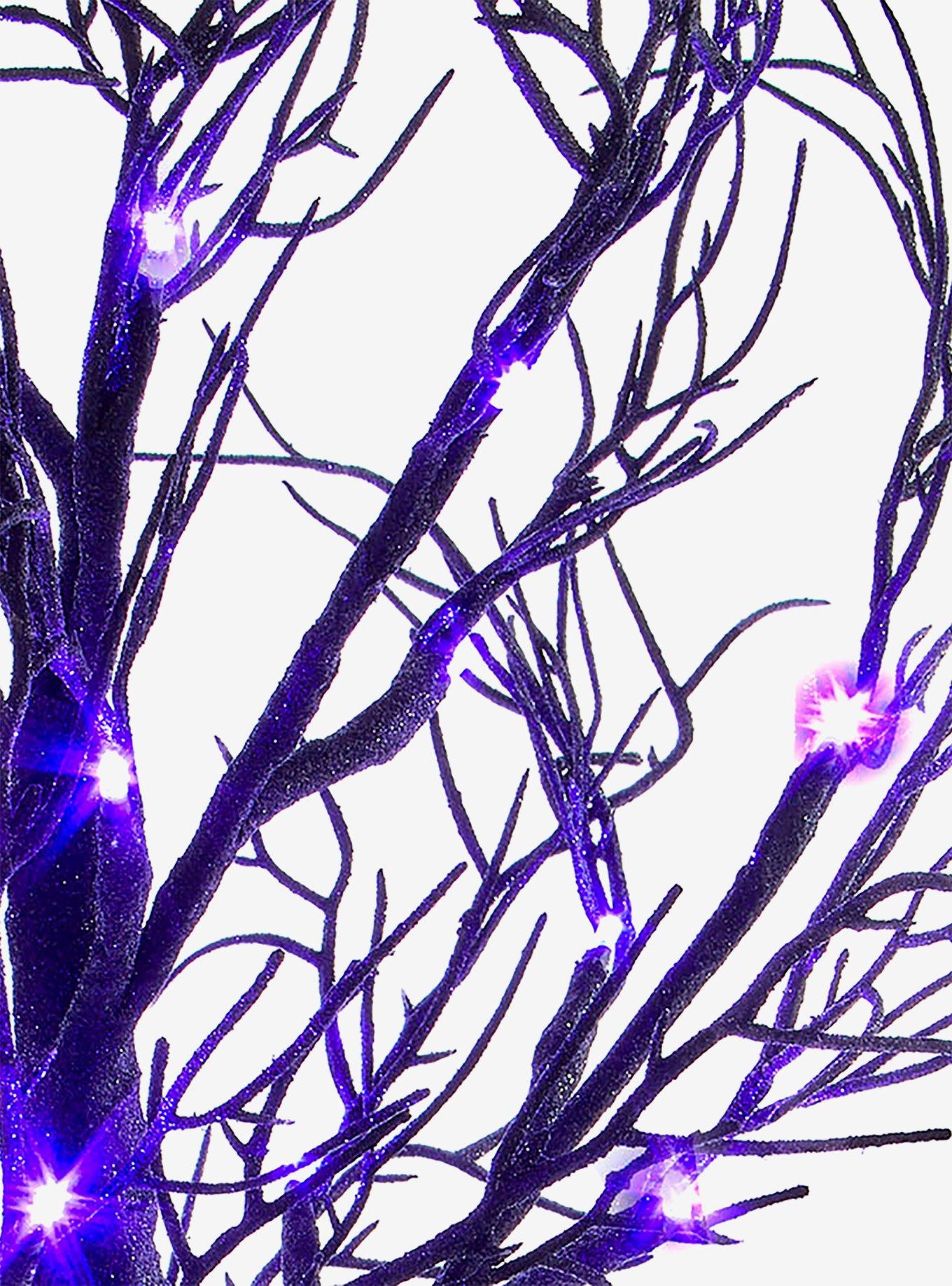 Kurt Adler Purple LED Black Glitter Tree Lamp, , hi-res