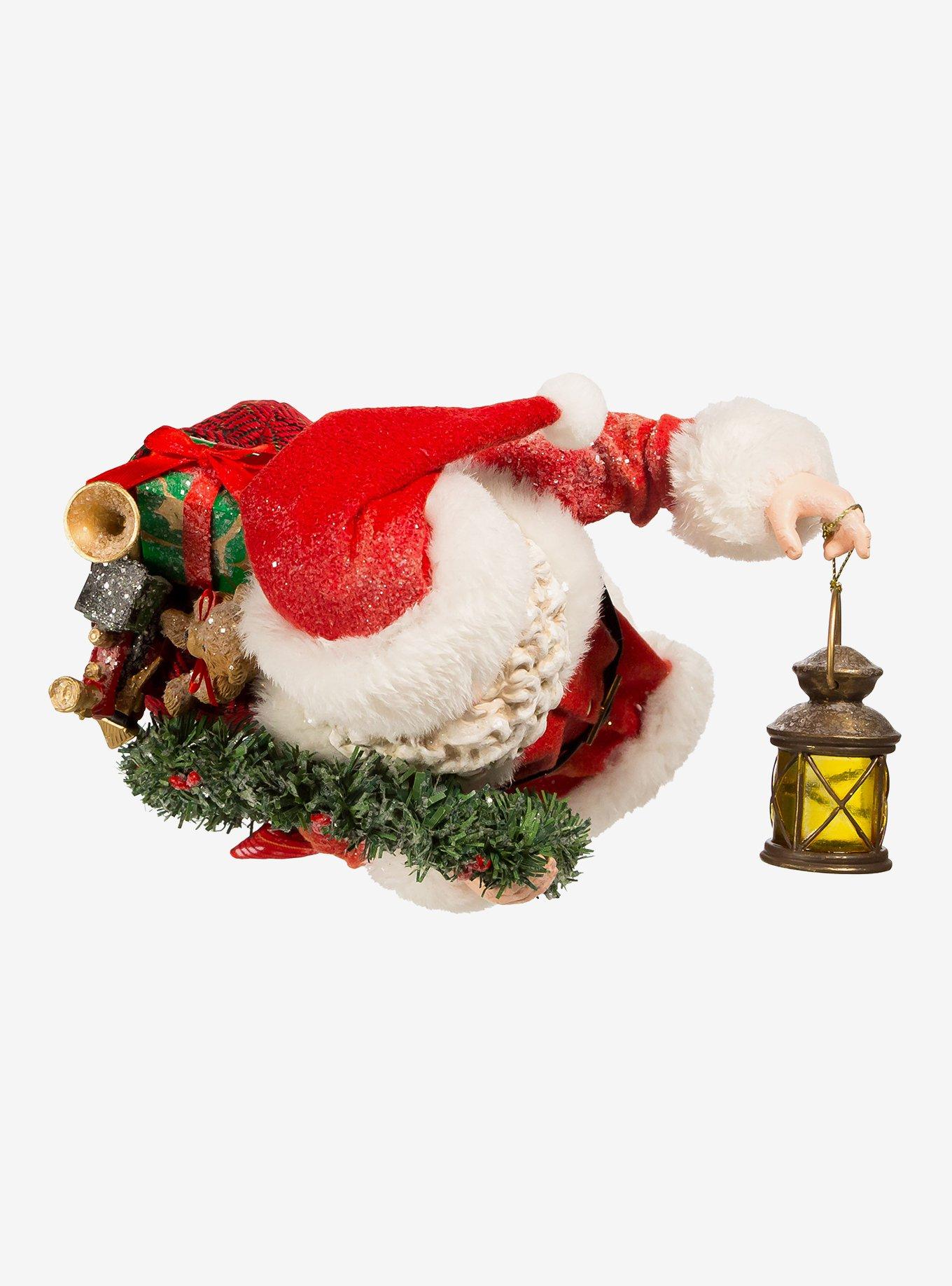 Kurt Adler Fabriche Santa with Wreath and Lantern Figure, , alternate