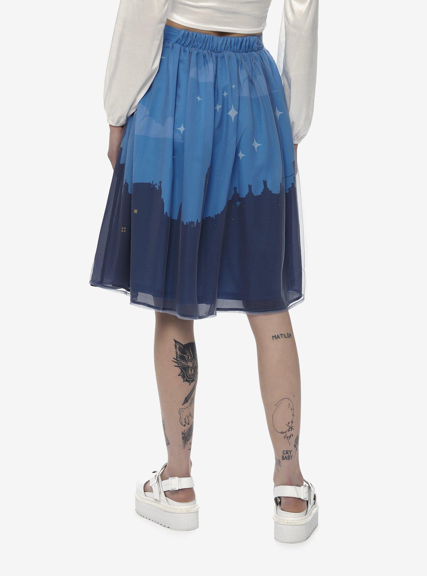 Disney Peter Pan Night Sky Lace-Up Skirt, BLUE, alternate