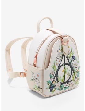 Plus Size Our Universe Harry Potter Floral Deathly Hallows Mini Backpack - BoxLunch Exclusive, , hi-res