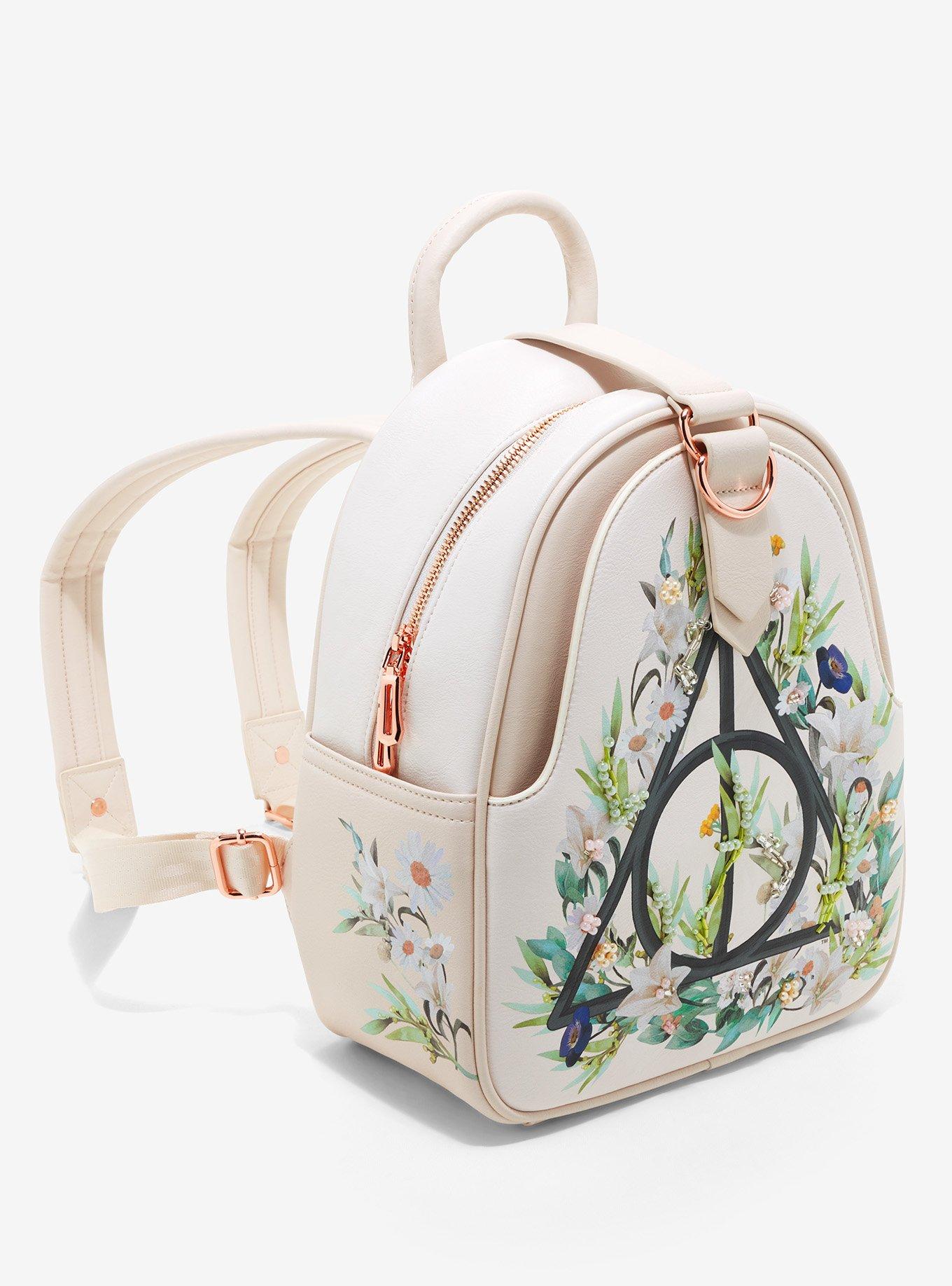 Loungefly Harry Potter Floral Deathly Hallows Mini Backpack