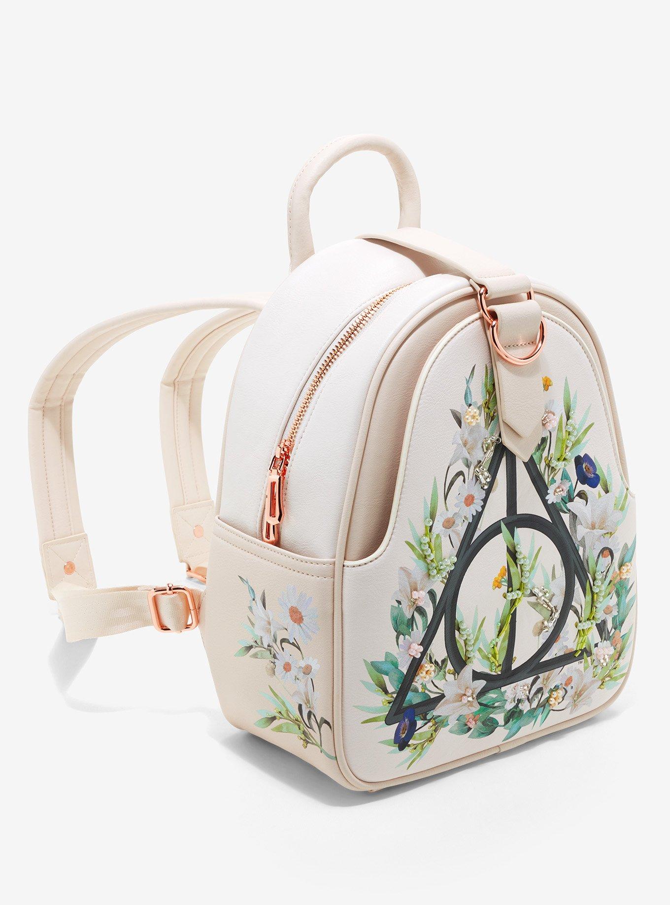 Our Universe Harry Potter Floral Deathly Hallows Mini Backpack - BoxLunch Exclusive, , alternate