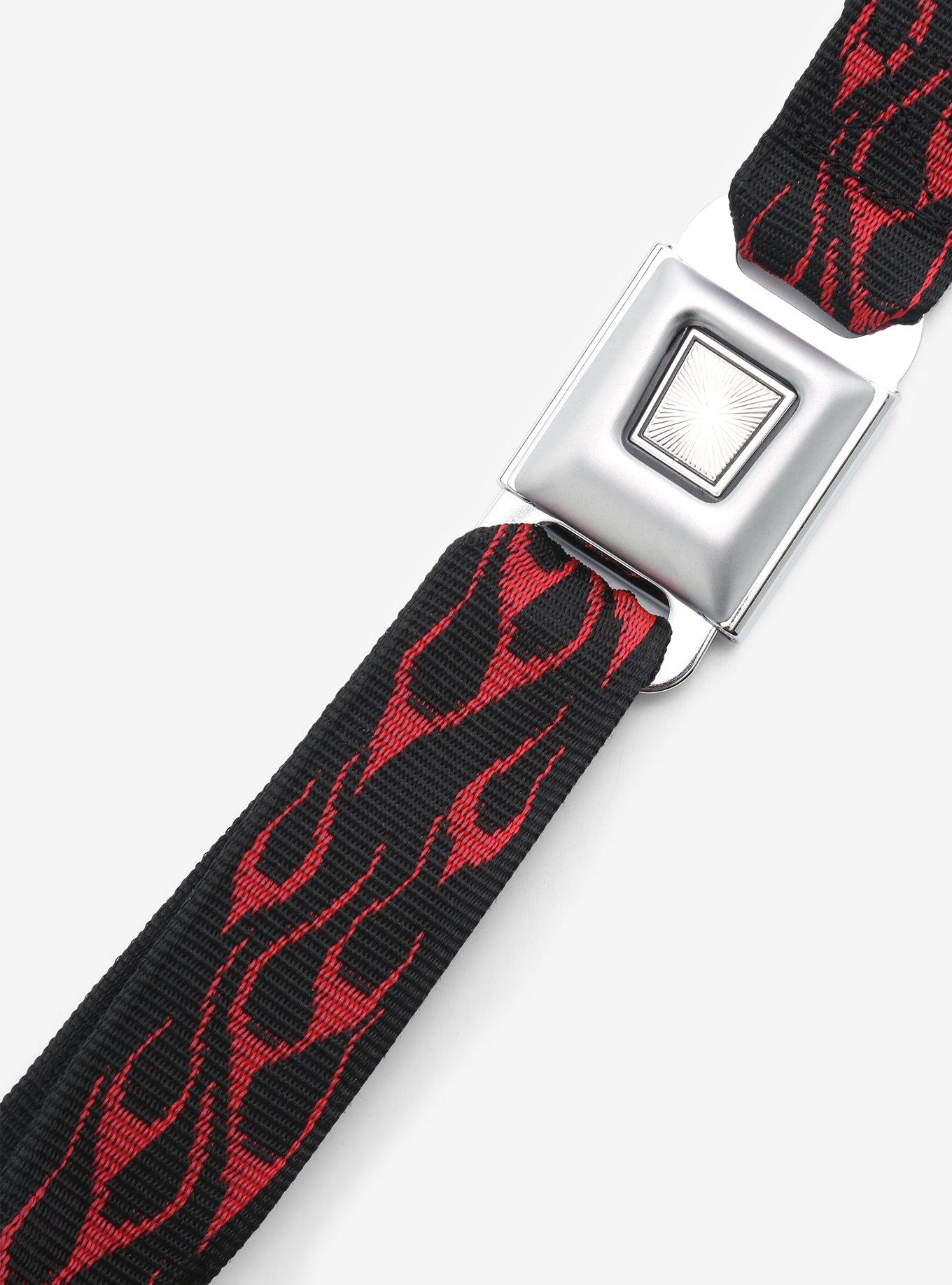 Buckle-Down Red Flames Seat Belt Belt, , alternate