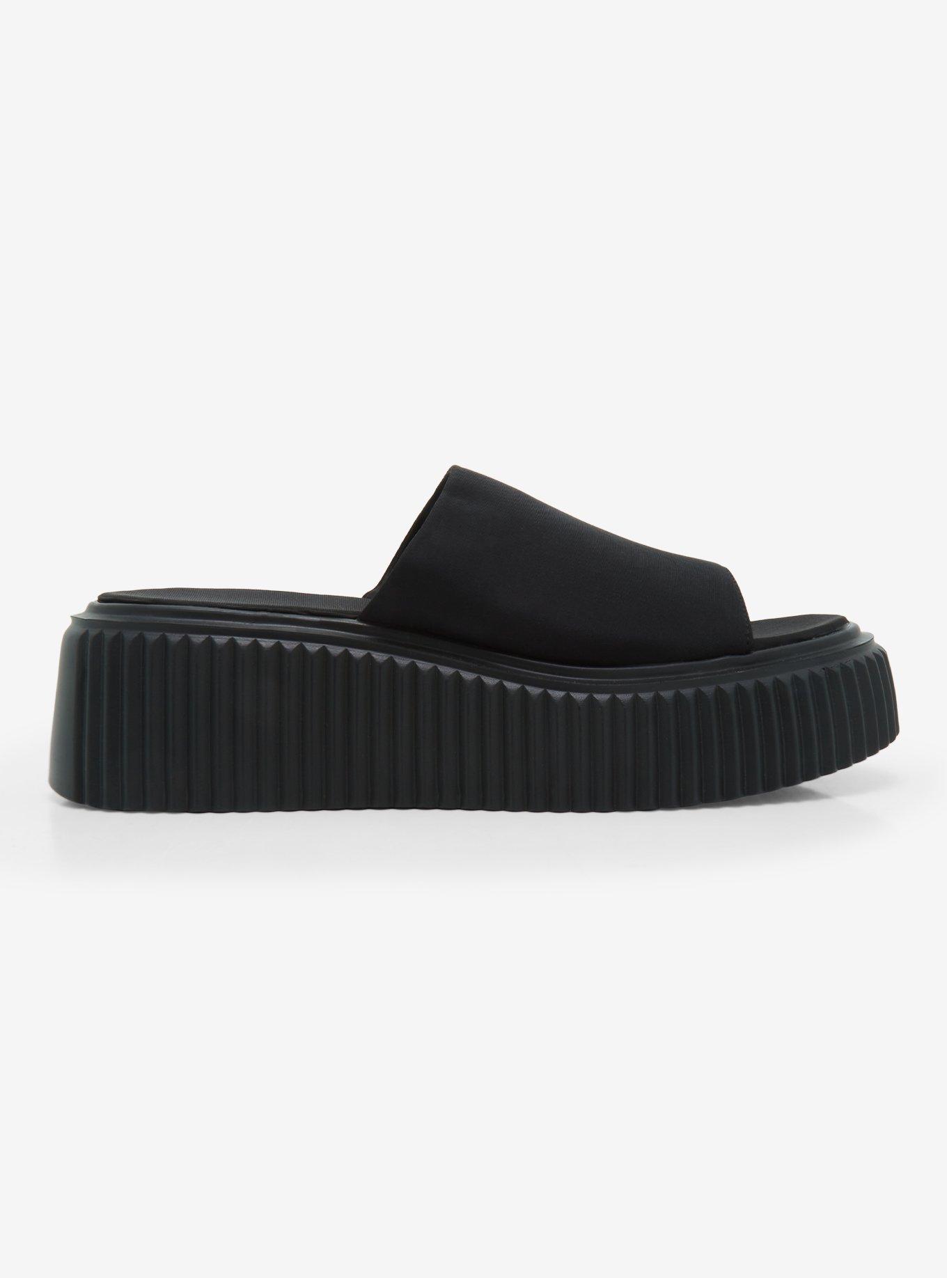 Black Slip-On Platform Sandal, MULTI, alternate
