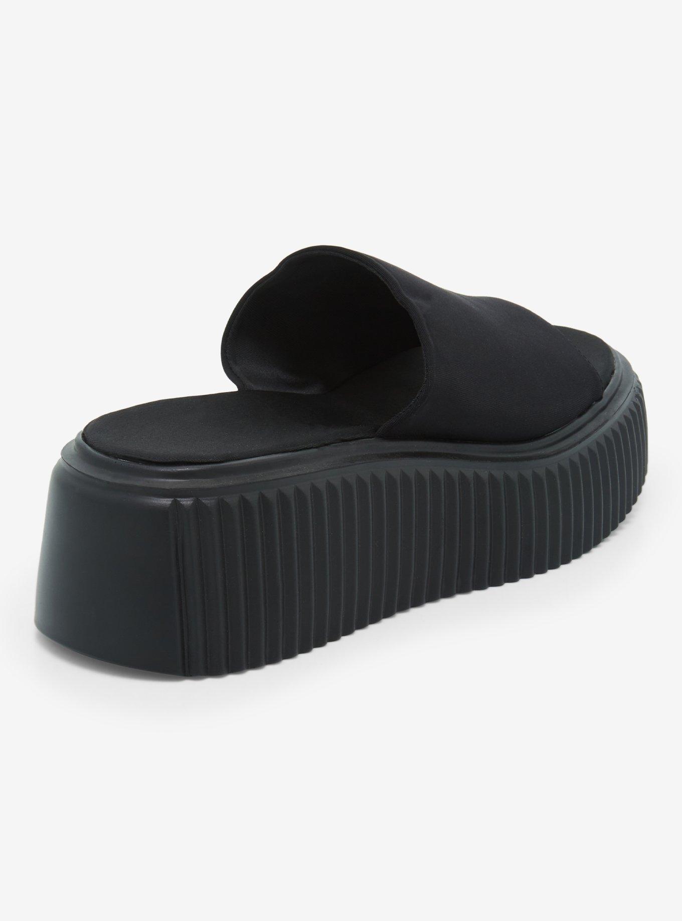 Black Slip-On Platform Sandal, MULTI, alternate