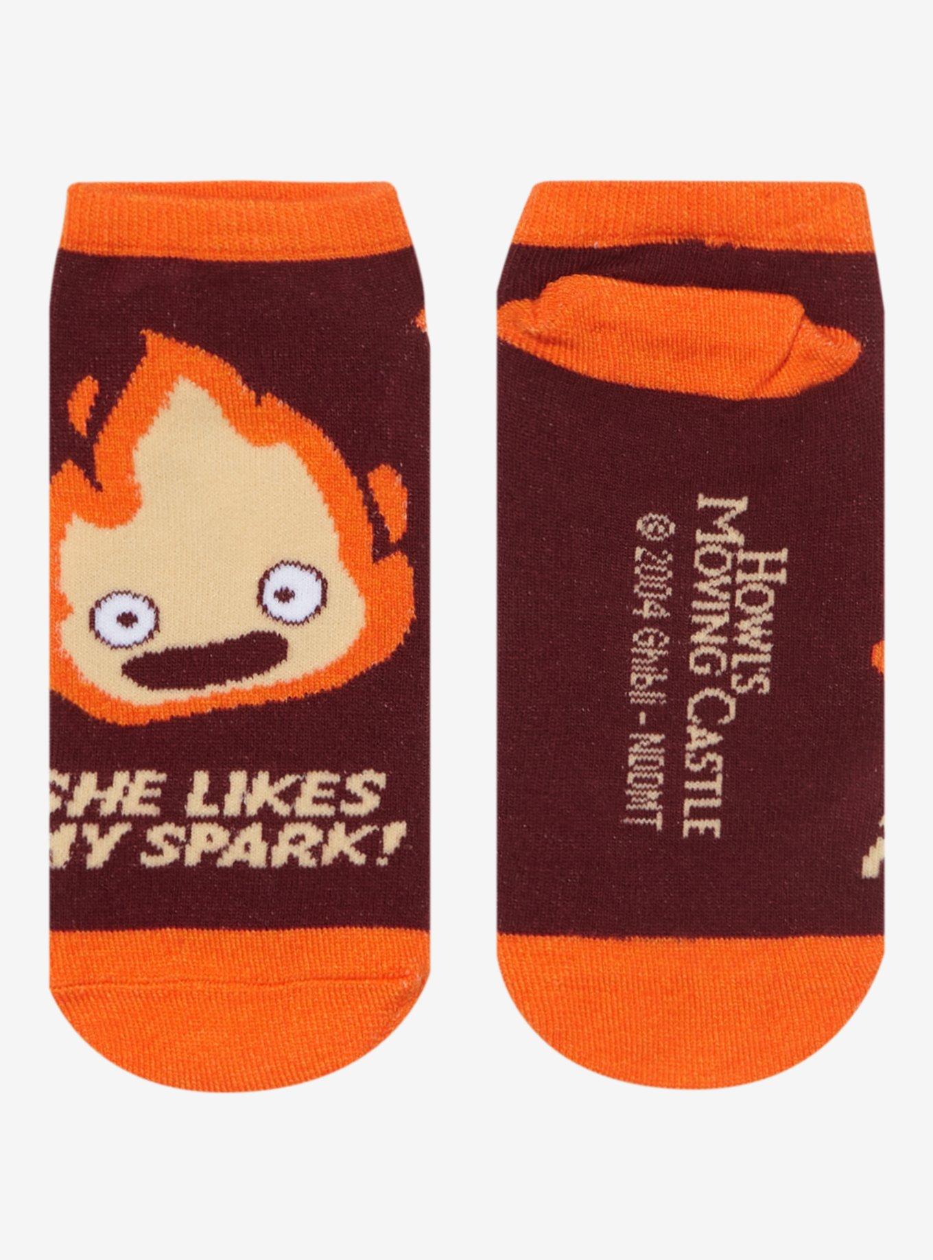 Studio Ghibli Howl's Moving Castle Calcifer Sparks No-Show Socks, , alternate