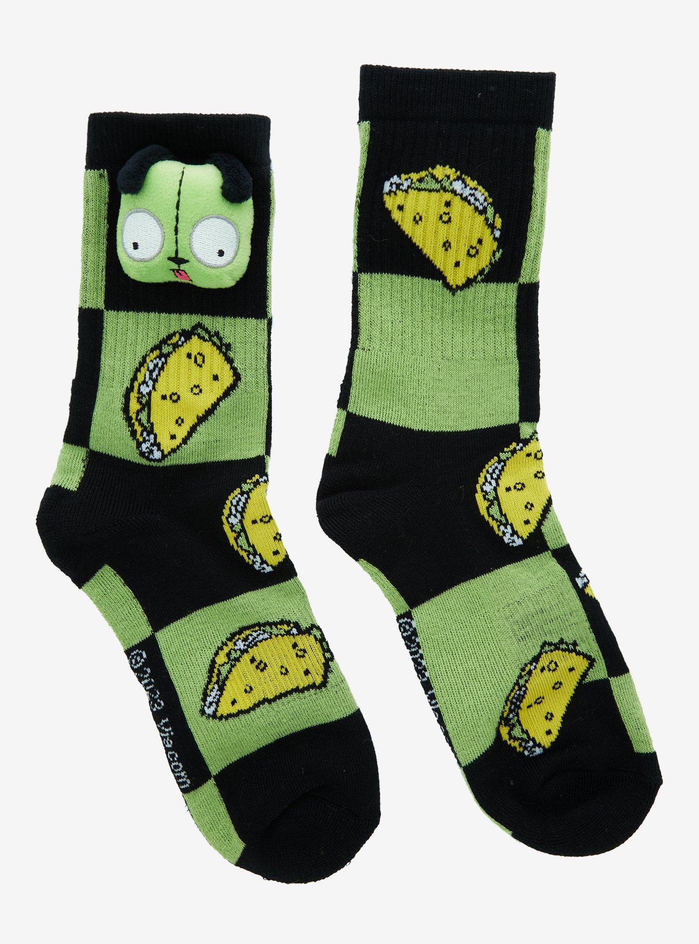 Invader Zim GIR Plush Crew Socks, , alternate