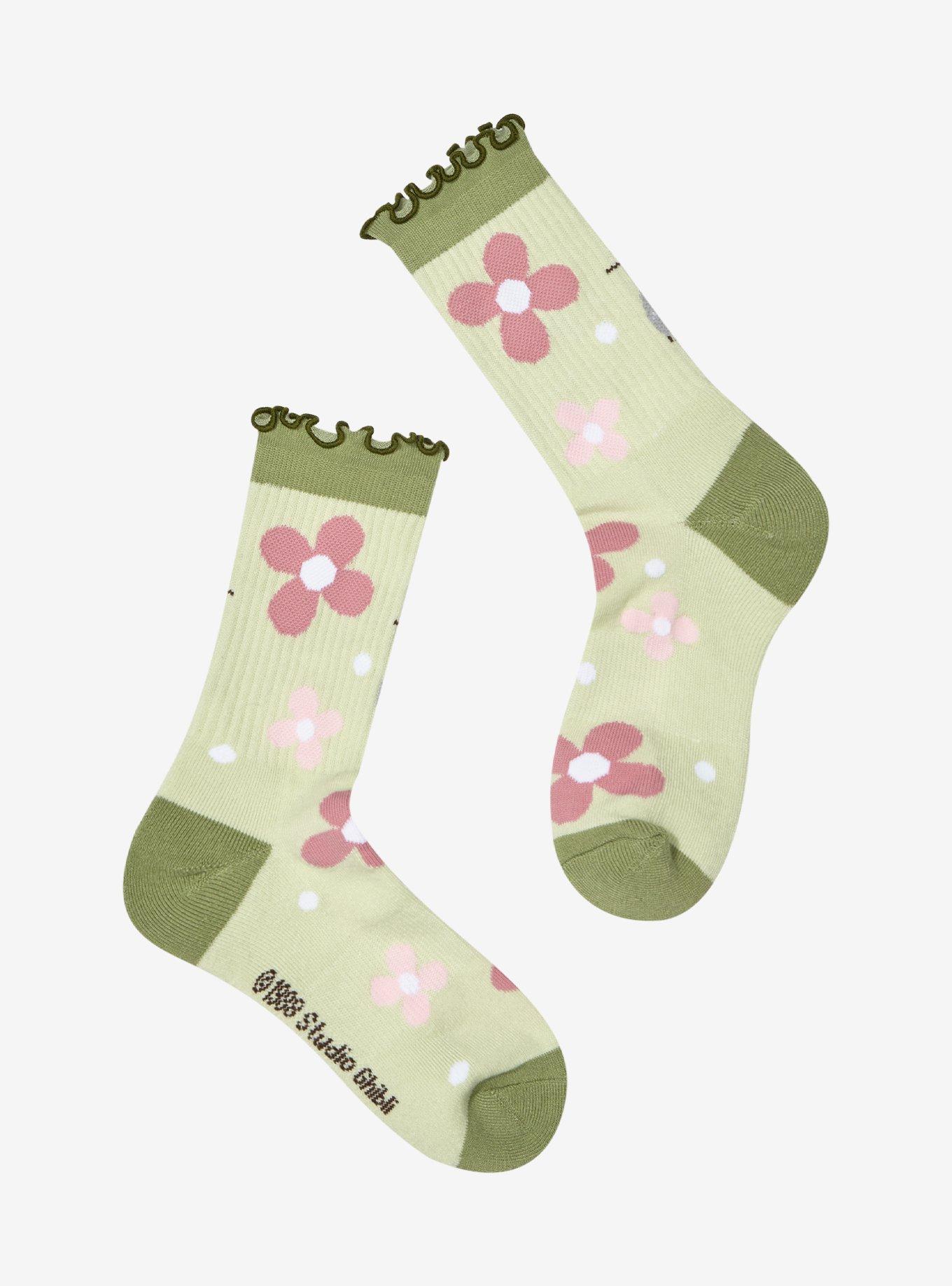Studio Ghibli My Neighbor Totoro Floral Lettuce Crew Socks, , hi-res