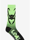 Marvel Loki Green Helmet Crew Socks, , alternate