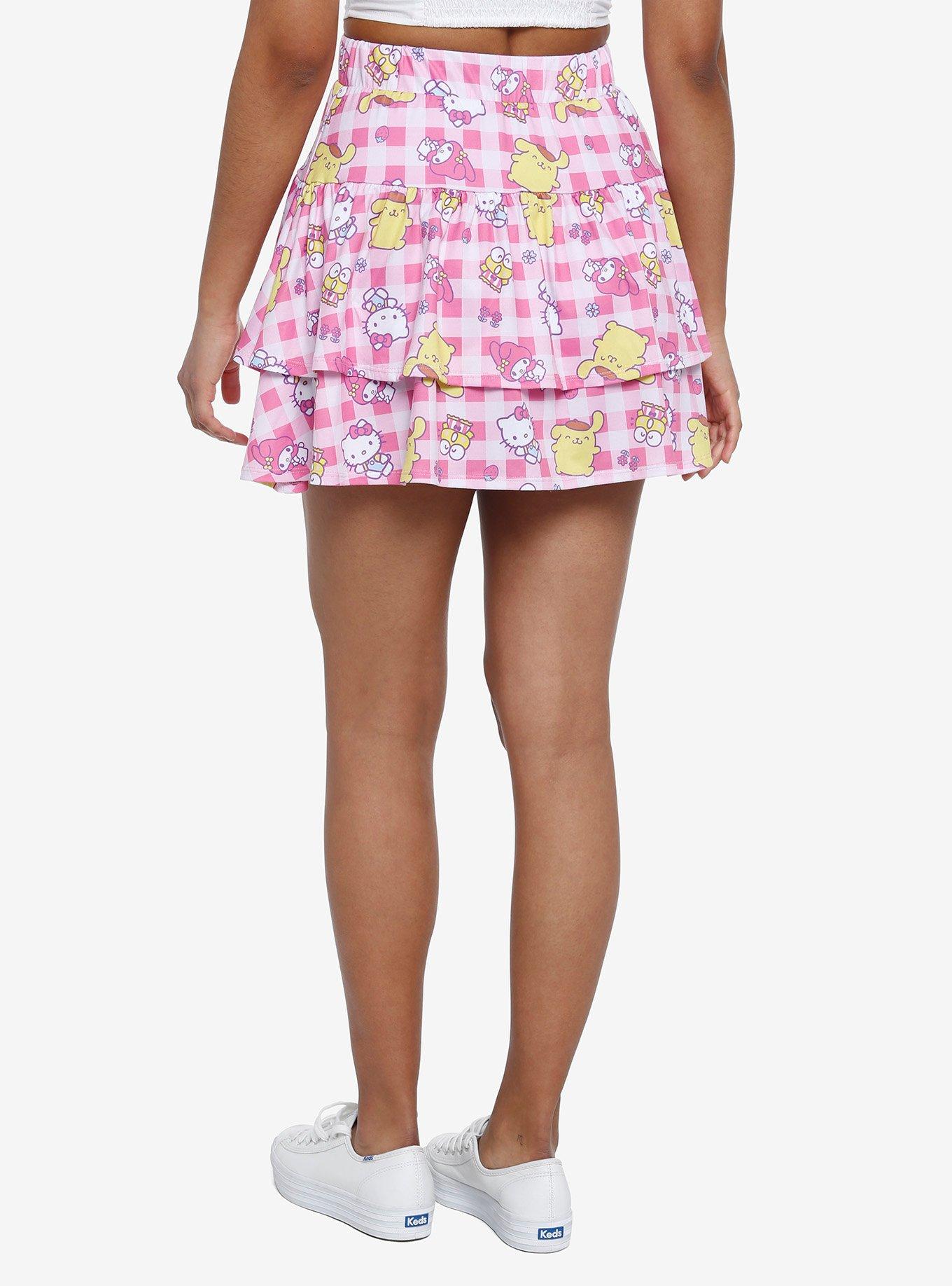 Hello Kitty And Friends Checkered Tiered Mini Skirt, MULTI, alternate