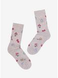 Hello Kitty Mushroom Plush Crew Socks, , alternate