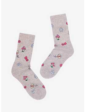 Hello Kitty Mushroom Plush Crew Socks, , hi-res