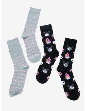 My Melody & Kuromi Heart Crew Socks 2 Pair, , hi-res