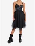 Cosmic Aura Black Corset Tulle Midi Dress, BLACK, alternate