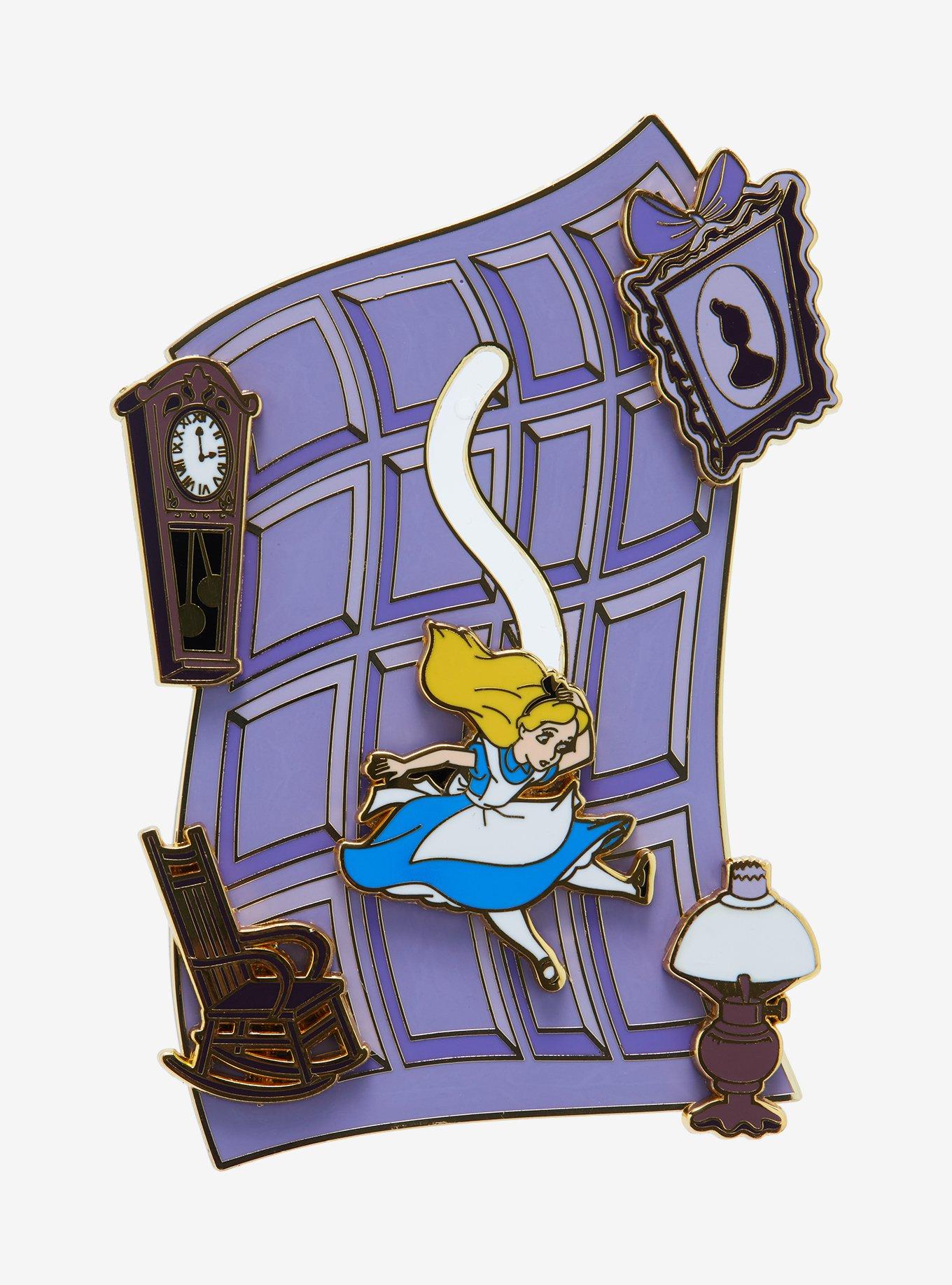 Loungefly Disney Alice In Wonderland Rabbit Hole Sliding Enamel Pin, , alternate
