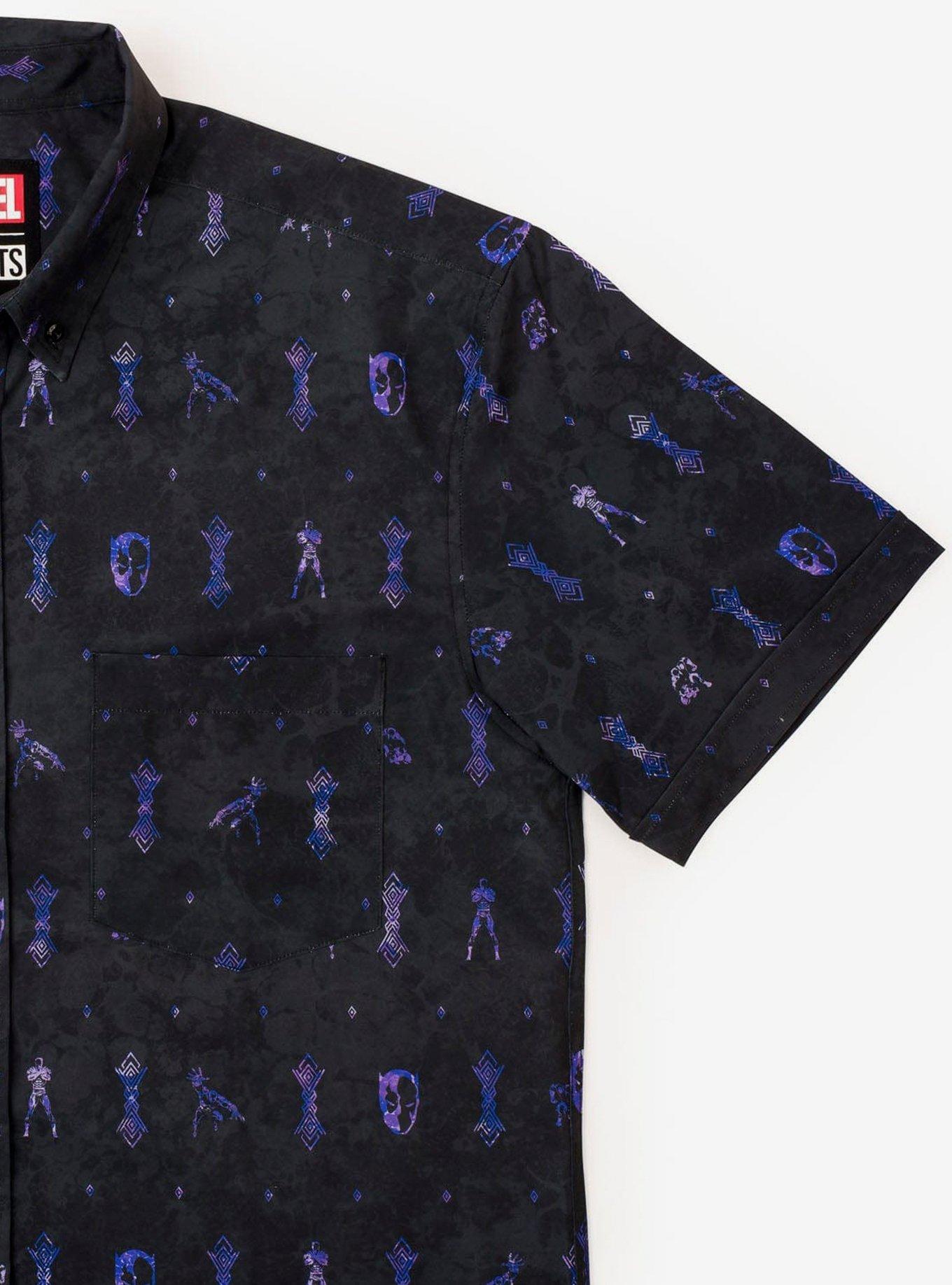 RSVLTS Marvel Black Panther Vibranium Chief KUNUFLEX Short Sleeve Shirt, BLACK, alternate