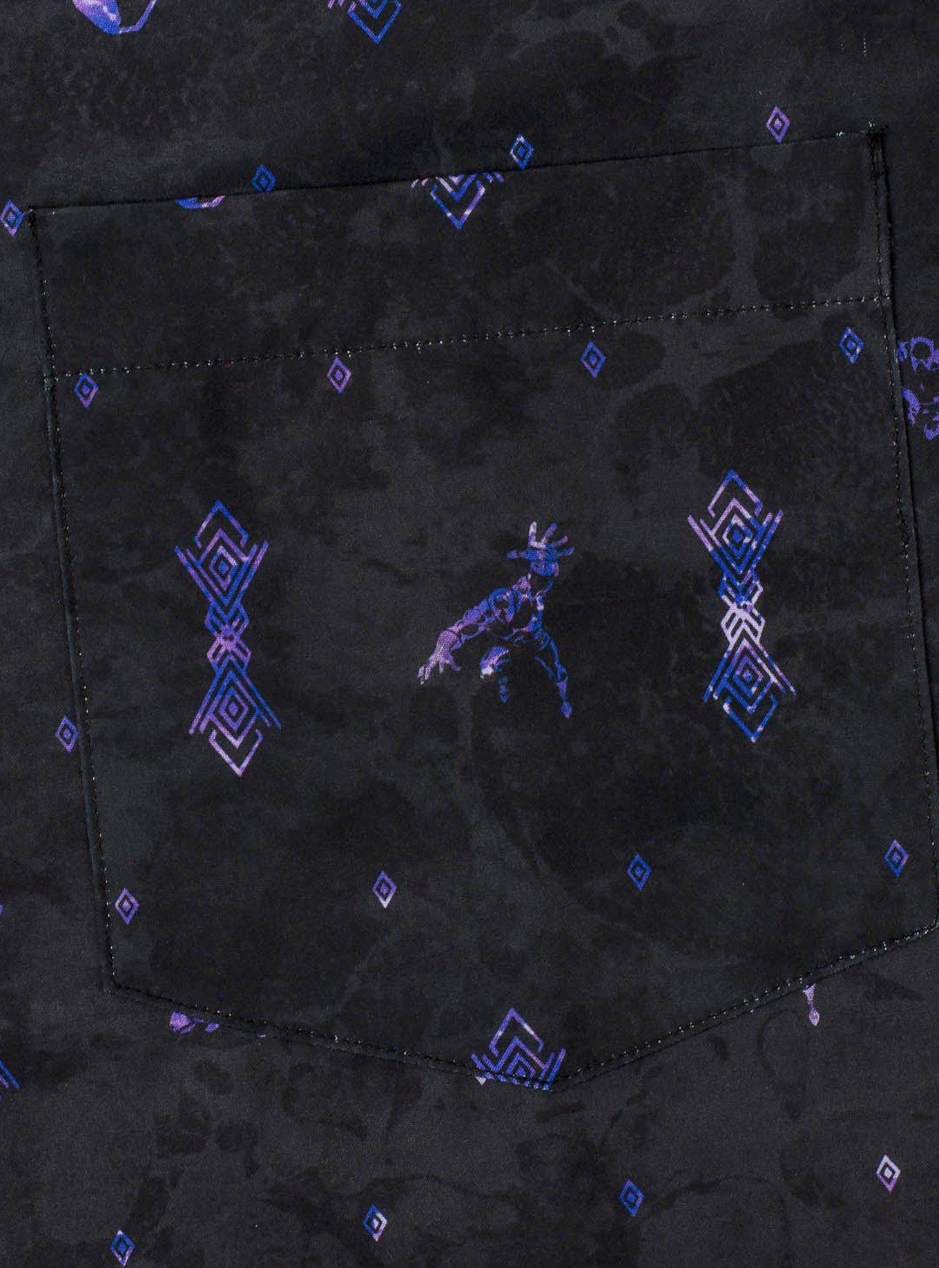 RSVLTS Marvel Black Panther Vibranium Chief KUNUFLEX Short Sleeve Shirt, BLACK, alternate