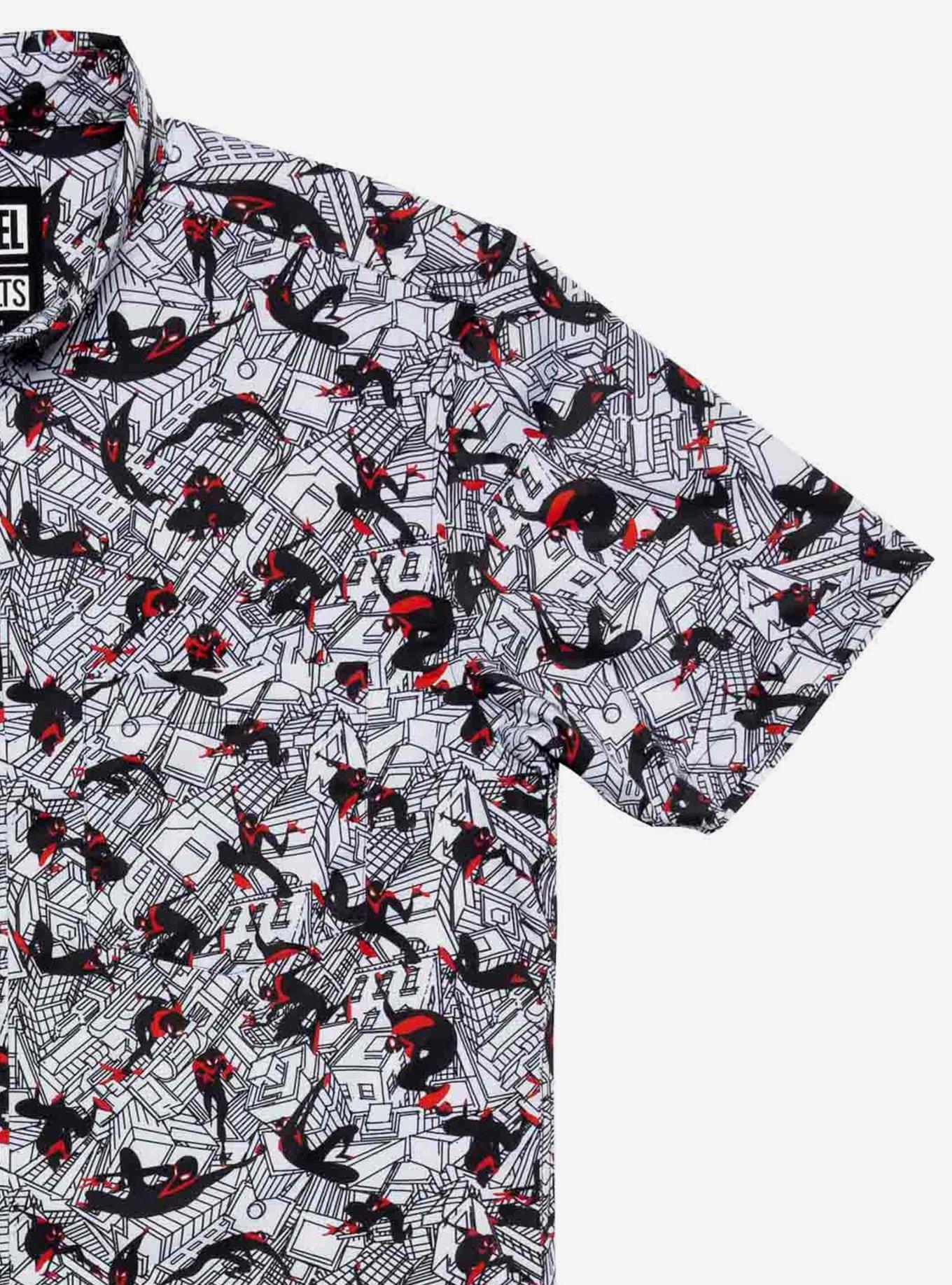 RSVLTS Marvel Spider-Man Miles Morales "City Slinger" Button-Up Shirt, BRIGHT WHITE, alternate