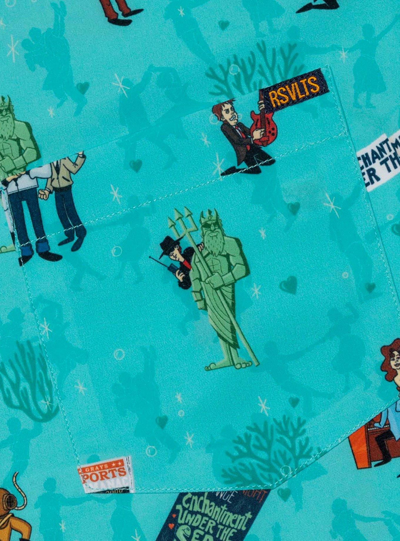 RSVLTS Back to the Future Enchantment Under the Sea KUNUFLEX Short Sleeve Shirt, GREEN, alternate