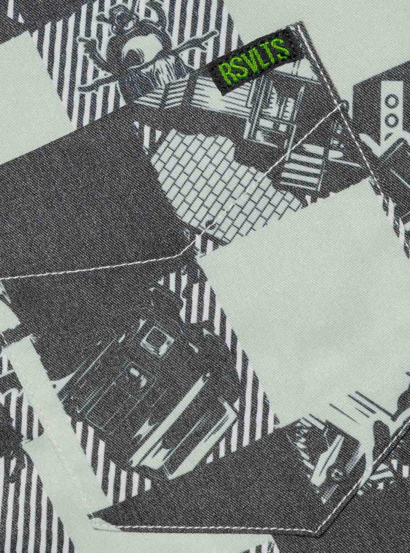 RSVLTS Beetlejuice Maitland Long Sleeve Stretch Flannel, BLACK, alternate