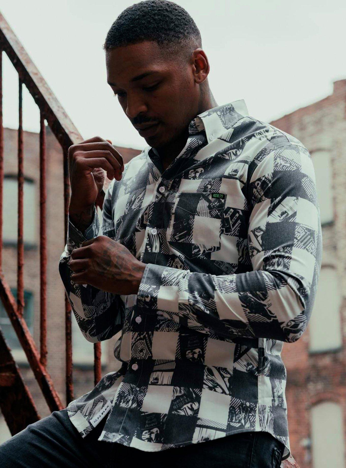 RSVLTS Beetlejuice Maitland Long Sleeve Stretch Flannel, BLACK, alternate