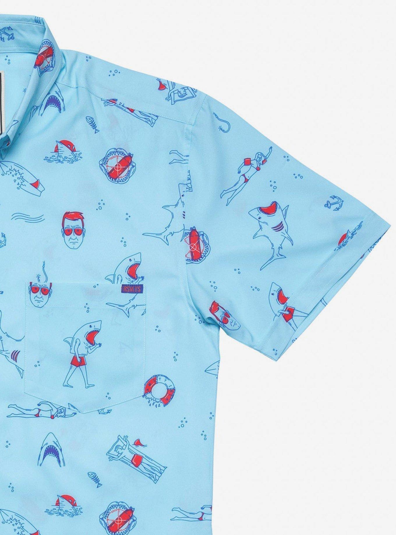 RSVLTS Jaws Amity Island Welcomes You KUNUFLEX Short Sleeve Shirt, BLUE, alternate