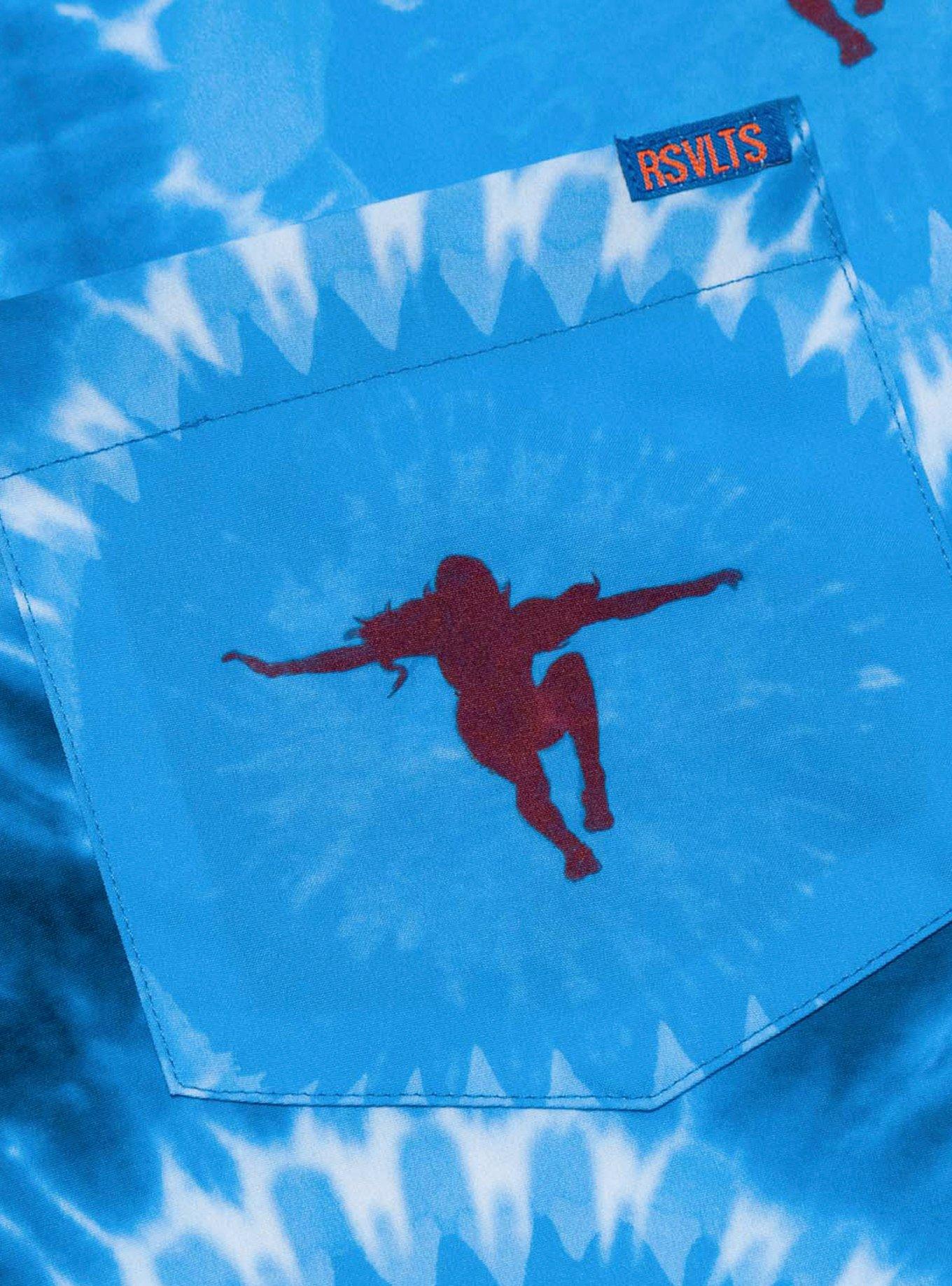 RSVLTS Jaws Night Swim KUNUFLEX Short Sleeve Shirt, BLUE, alternate