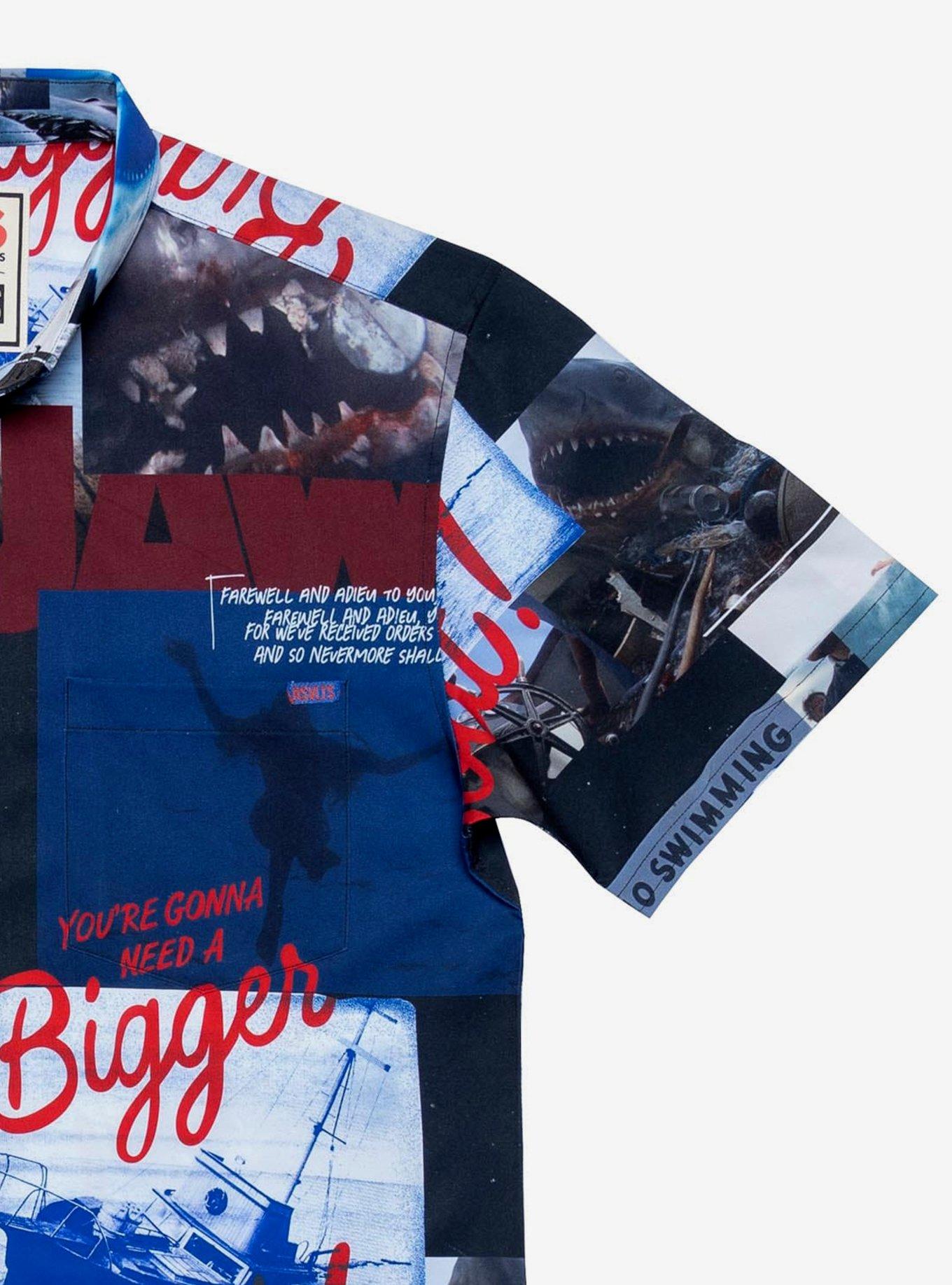 RSVLTS Jaws The Beach is Closed KUNUFLEX Short Sleeve Shirt, BLACK, alternate