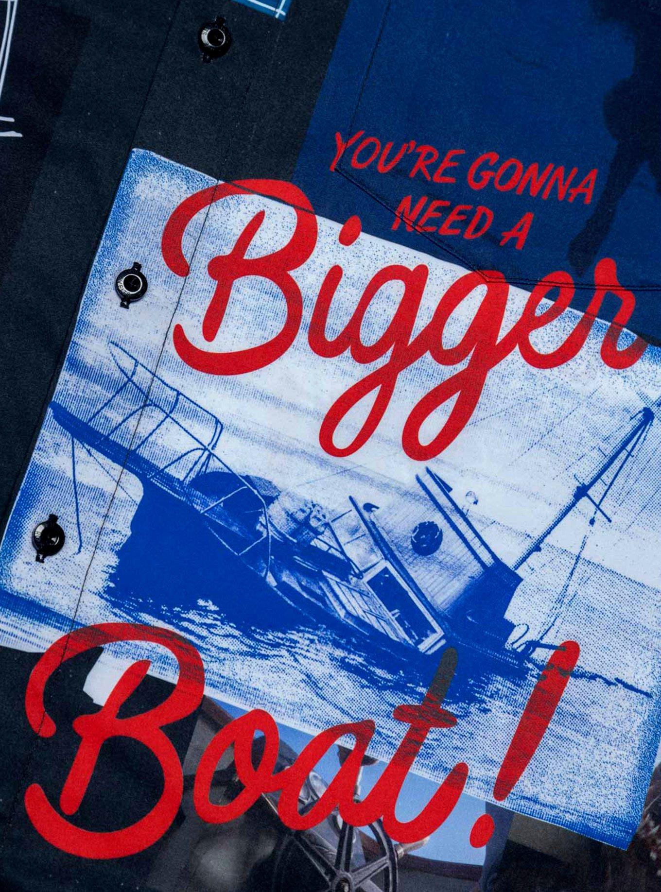 RSVLTS Jaws The Beach is Closed KUNUFLEX Short Sleeve Shirt, BLACK, alternate