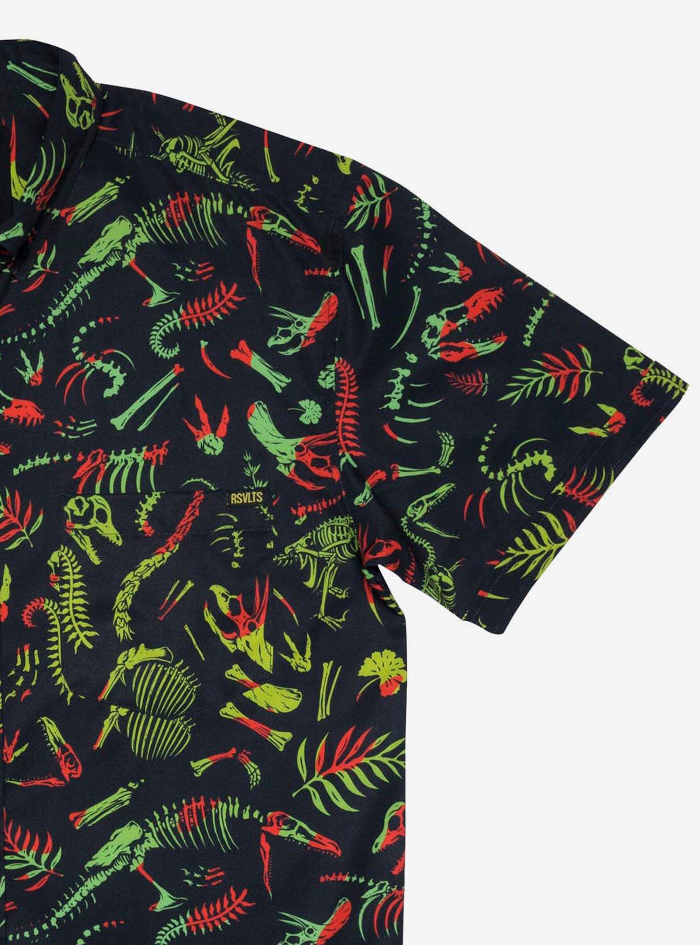 RSVLTS Jurassic Park Fossil Records KUNUFLEX Short Sleeve Shirt, BLACK, alternate