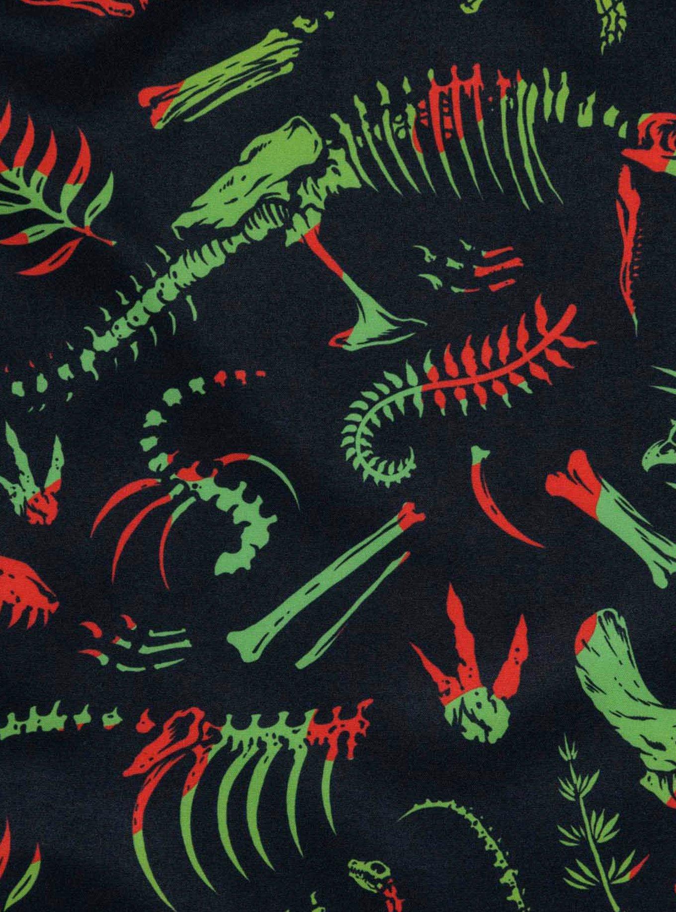 RSVLTS Jurassic Park Fossil Records KUNUFLEX Short Sleeve Shirt, BLACK, alternate