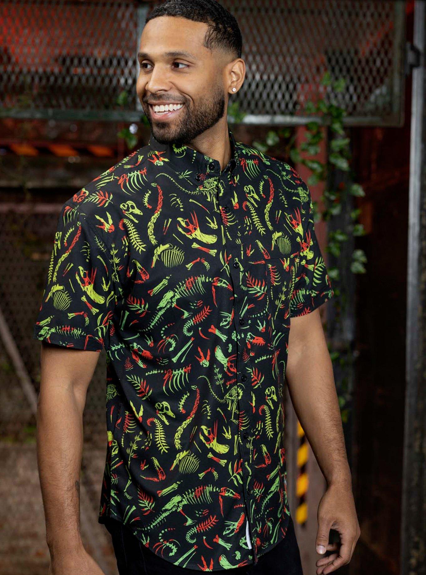 RSVLTS Jurassic Park Fossil Records KUNUFLEX Short Sleeve Shirt, BLACK, alternate