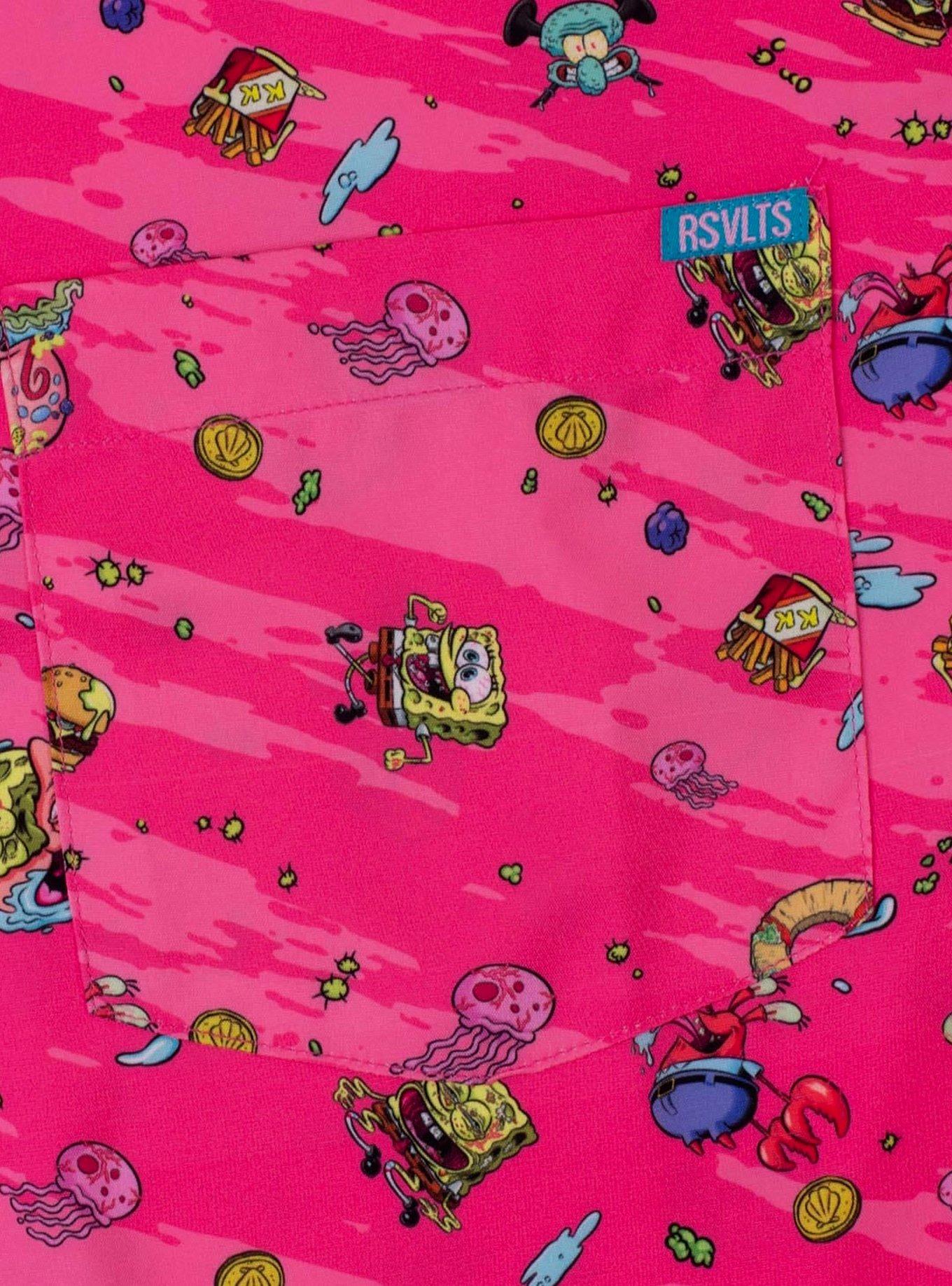 RSVLTS SpongeBob SquarePants Krusty Bobs KUNUFLEX Short Sleeve Shirt, PINK, alternate