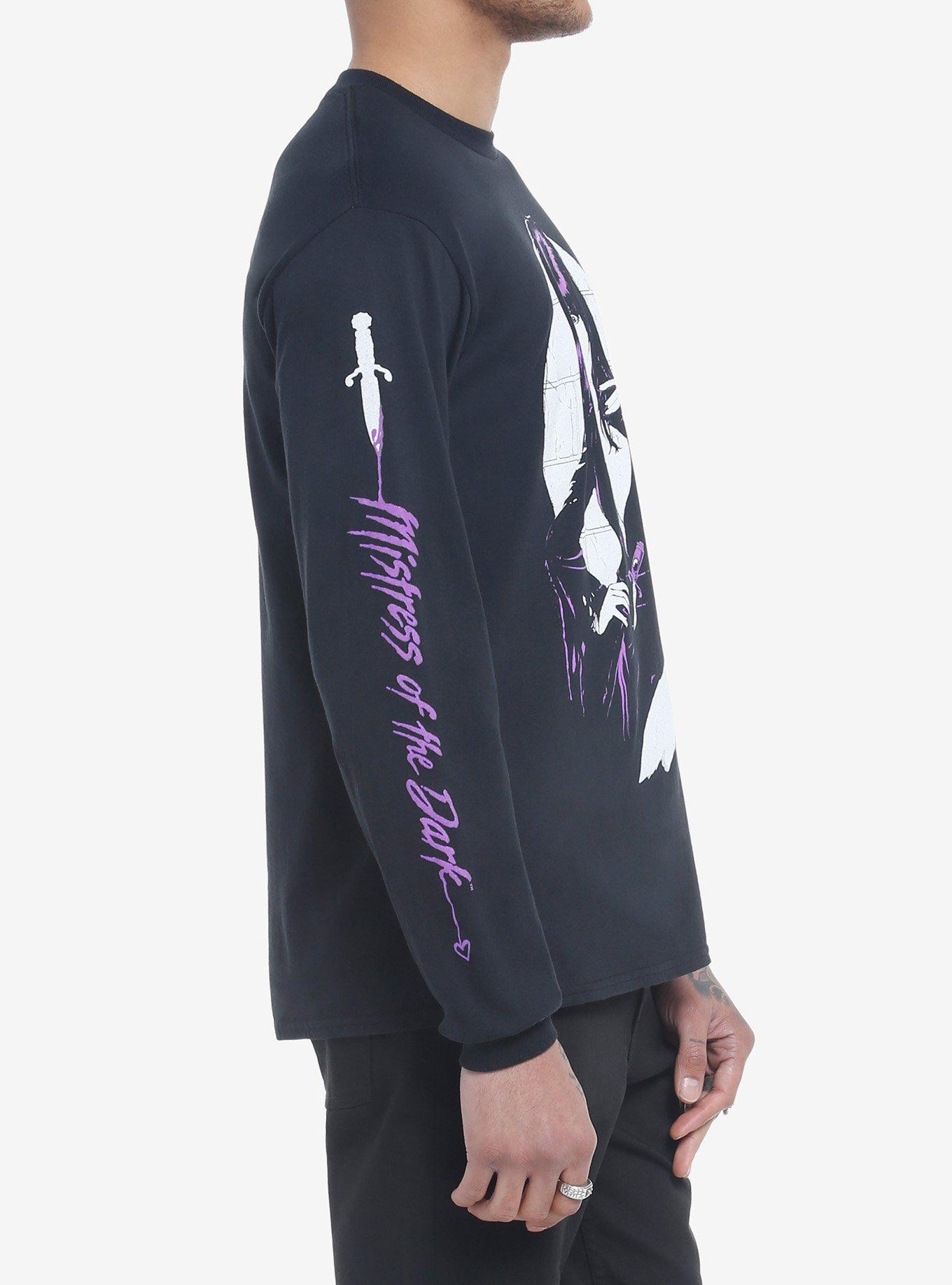 Elvira Mistress Of The Dark Long-Sleeve T-Shirt By Fright Rags, BLACK, alternate