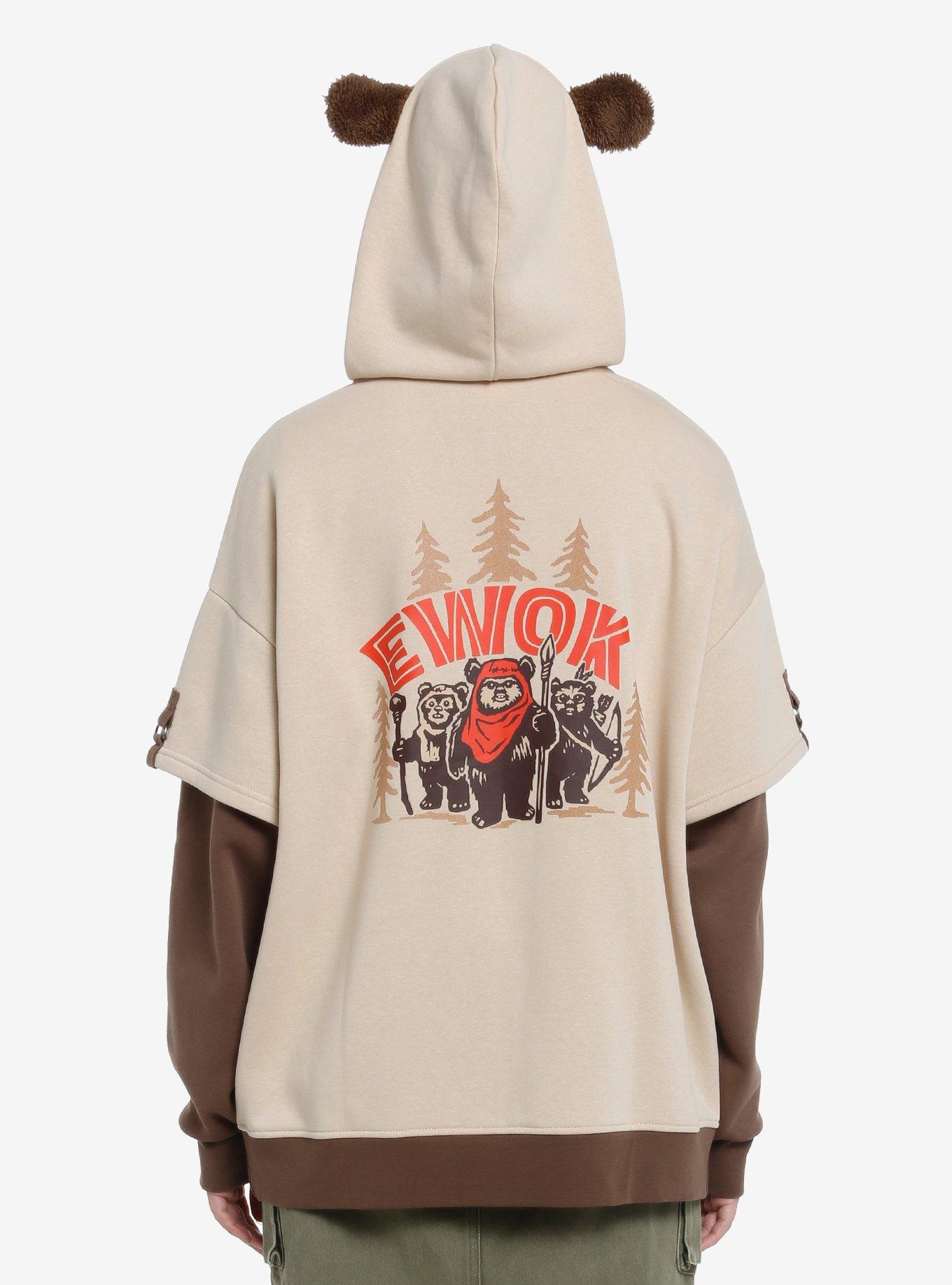Her Universe Star Wars Ewok Twofer Hoodie, BROWN  LIGHT BROWN, alternate