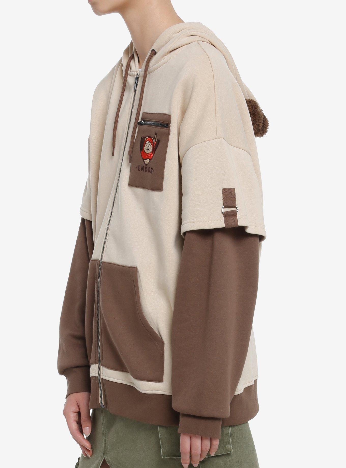 Her Universe Star Wars Ewok Twofer Hoodie, BROWN  LIGHT BROWN, alternate
