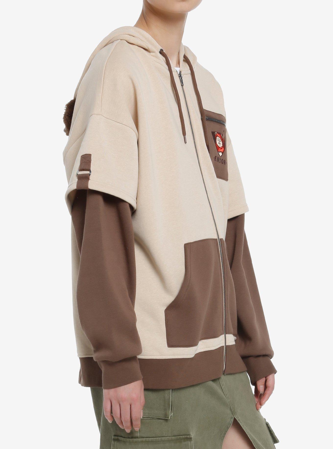 Her Universe Star Wars Ewok Twofer Hoodie, BROWN  LIGHT BROWN, alternate