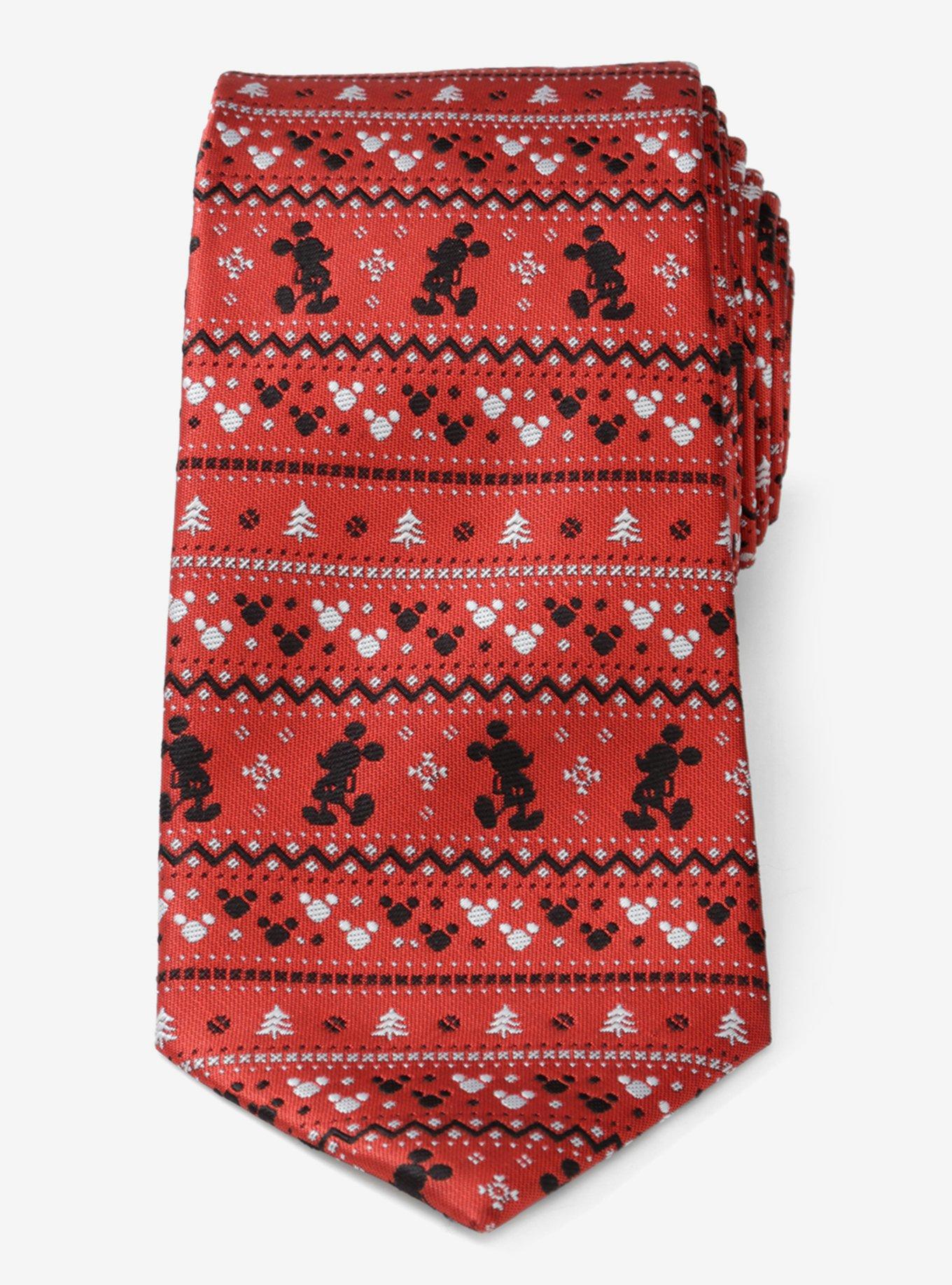 Disney Mickey Mouse Fair Isle Red Men's Tie, , alternate