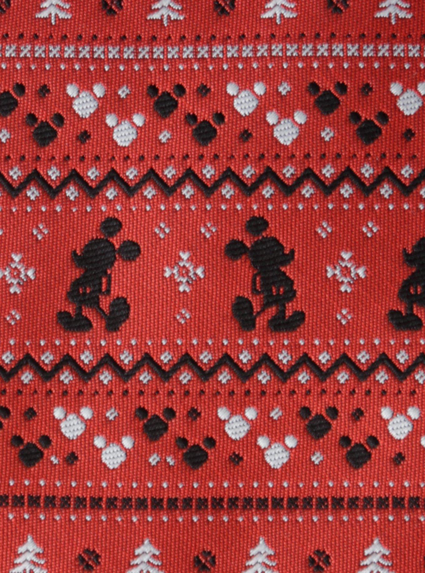 Disney Mickey Mouse Fair Isle Red Men's Tie, , alternate