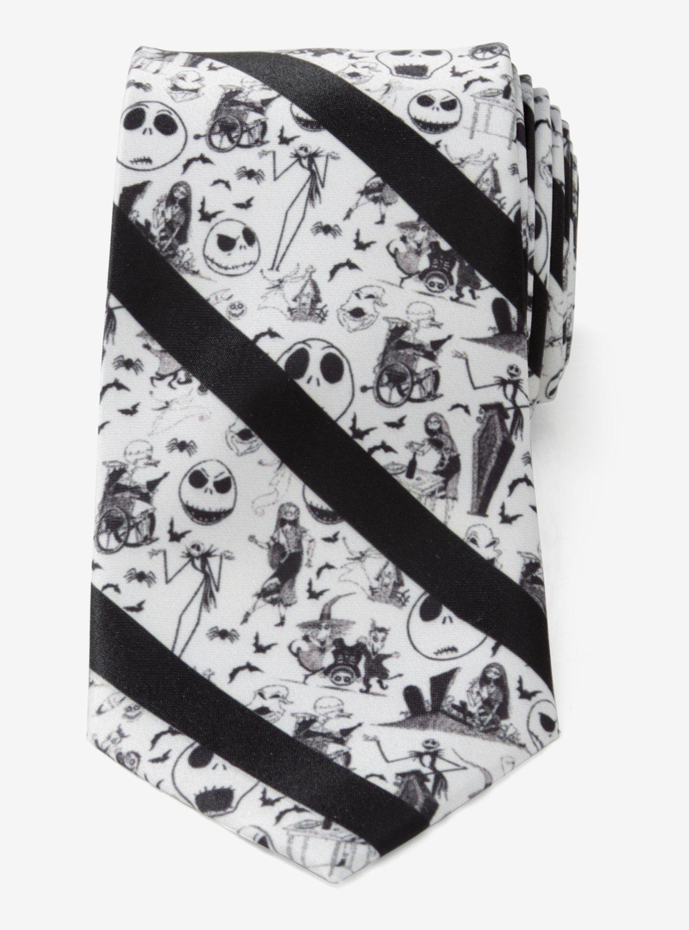 Disney The Nightmare Before Christmas Stripe Black Men's Tie, , alternate