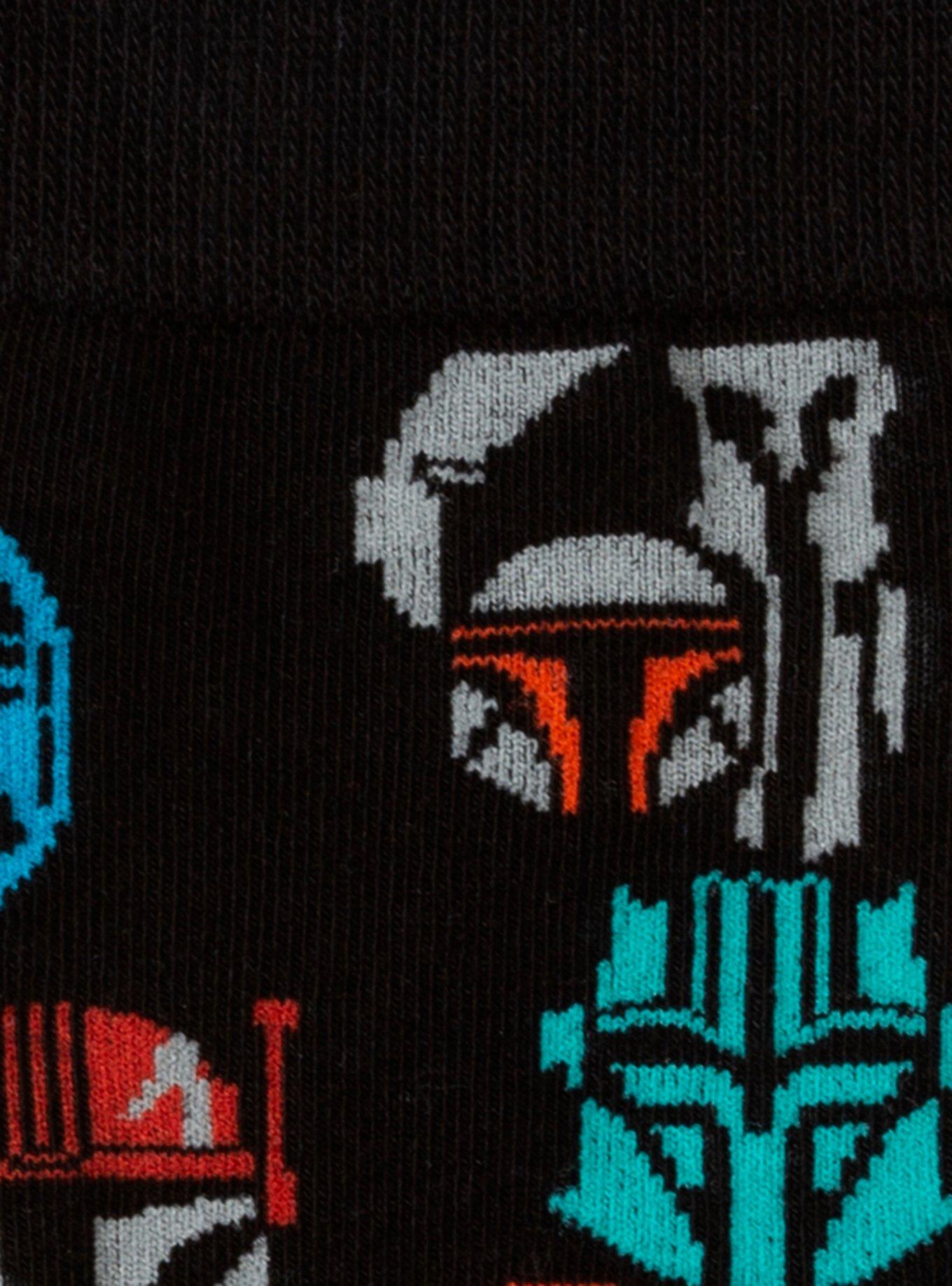 Star Wars The Mandalorian Guild Helmet Black Crew Socks, , alternate