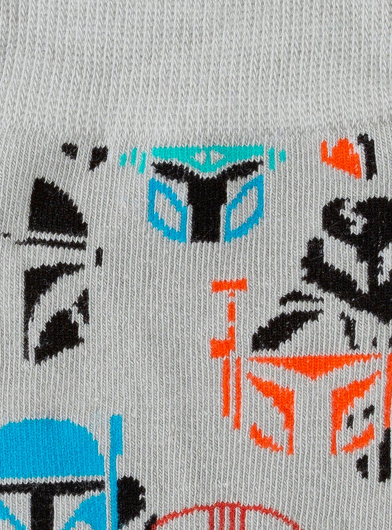 Star Wars The Mandalorian Guild Helmet Gray Crew Socks, , alternate