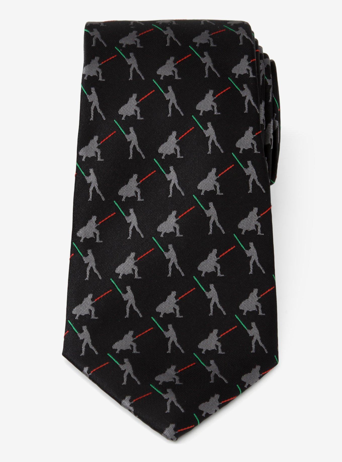 Star Wars Vader vs. Luke Battle Lightsaber Black Men's Tie, , alternate