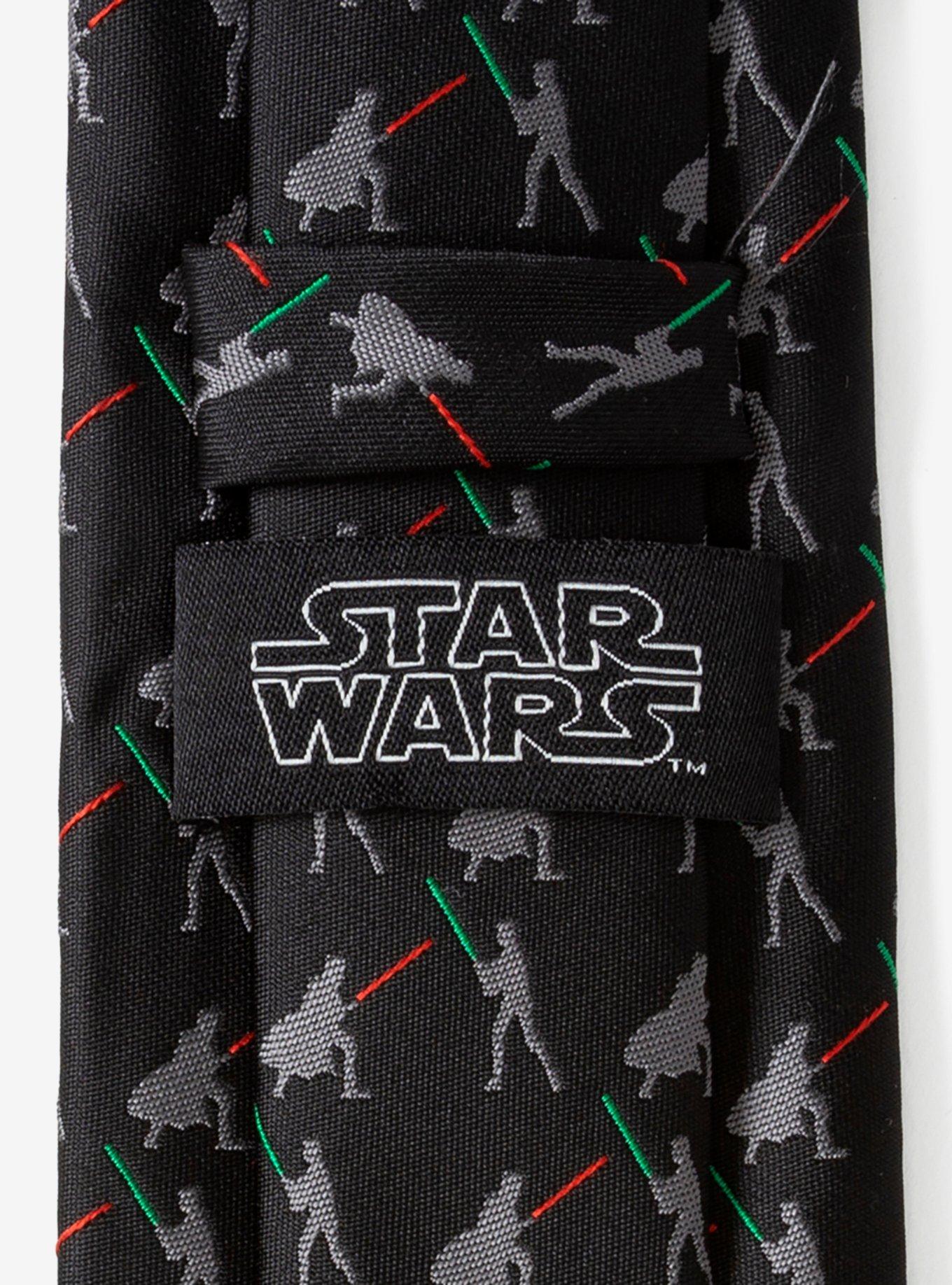 Star Wars Vader vs. Luke Battle Lightsaber Black Men's Tie, , alternate